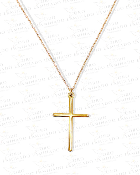 Gold cross necklace R305