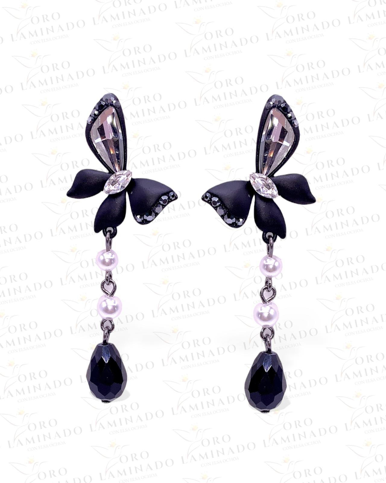 High Quality Black Butterfly Earrings R229