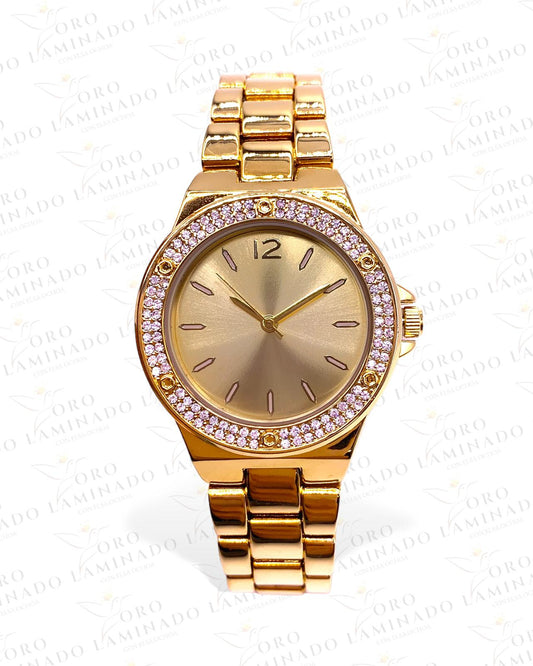 Gold watch with stones Y237