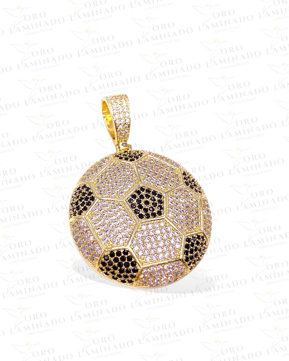 Soccer ball diamond pendant R247 – Oro Laminado Elsa
