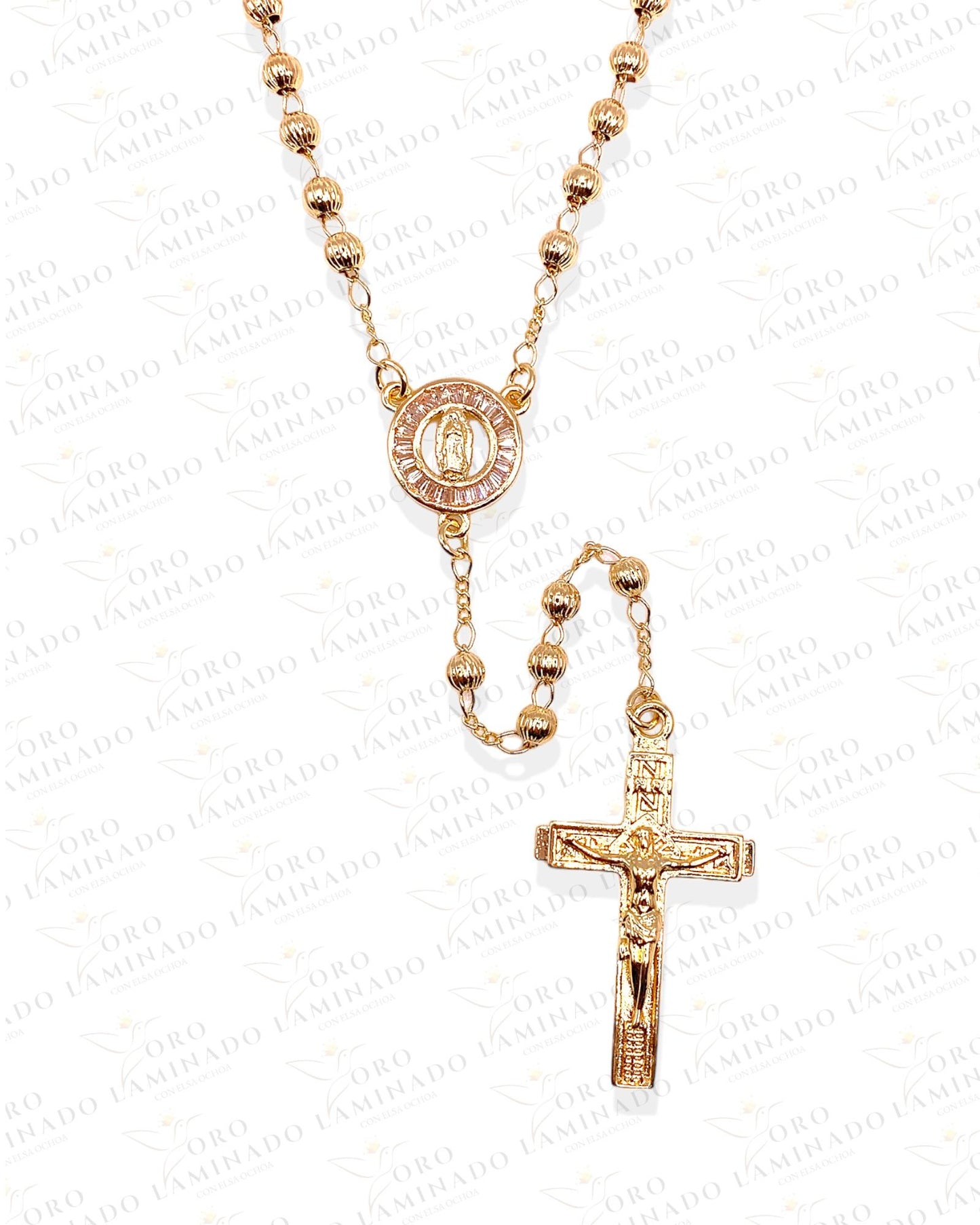 Virgin Mary Round Gold Rosary C304