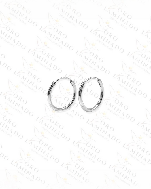 High Quality Plain Silver Hoop Earrings Y249