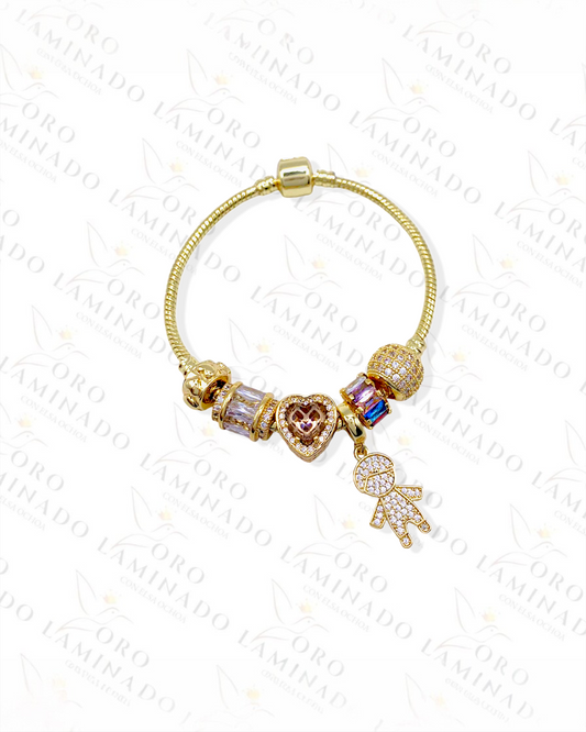 High Quality Sparkling Boy Charm Bracelet (Gold Filled) Y126