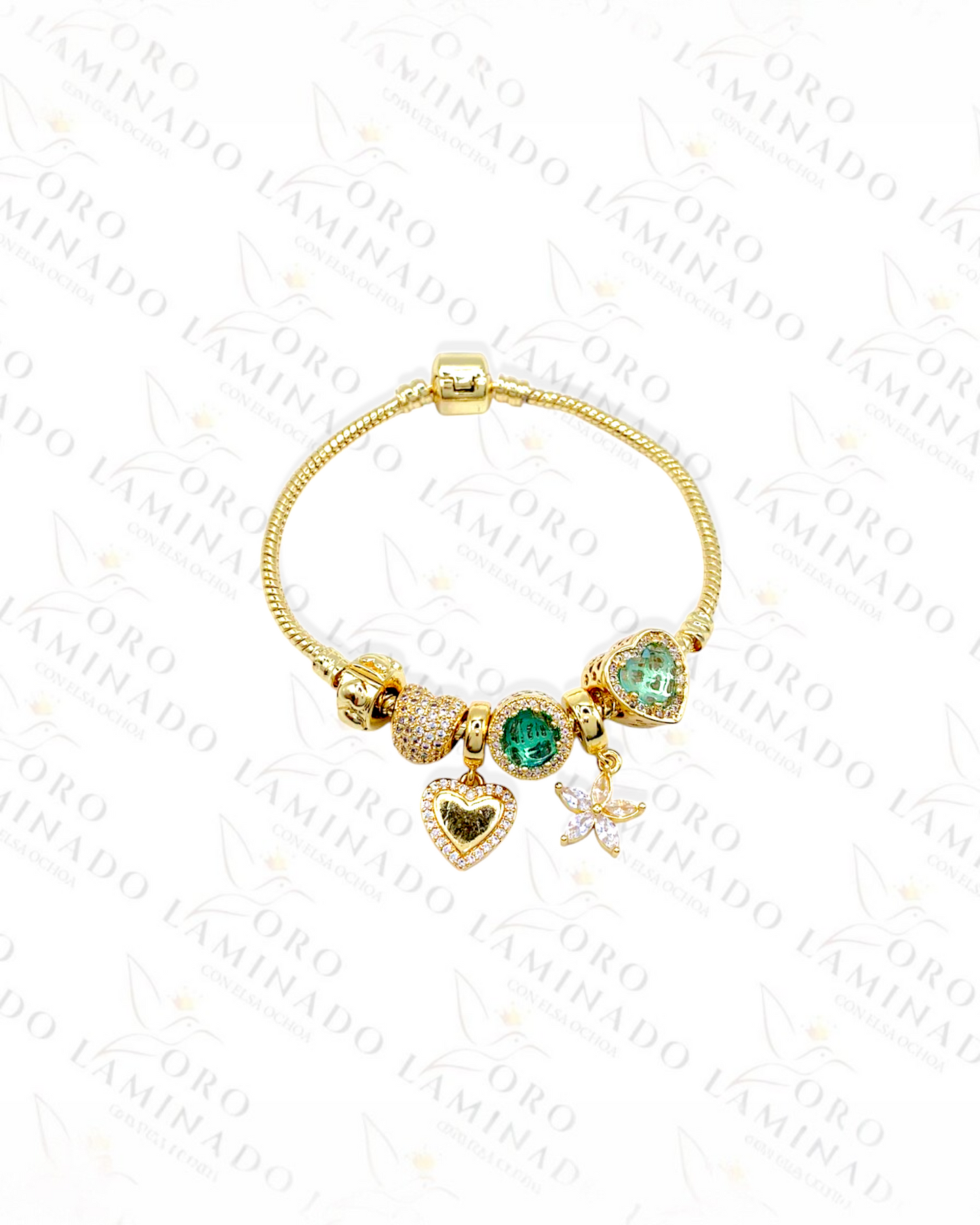 High Quality Hearts and Flower Charm Bracelet  C435