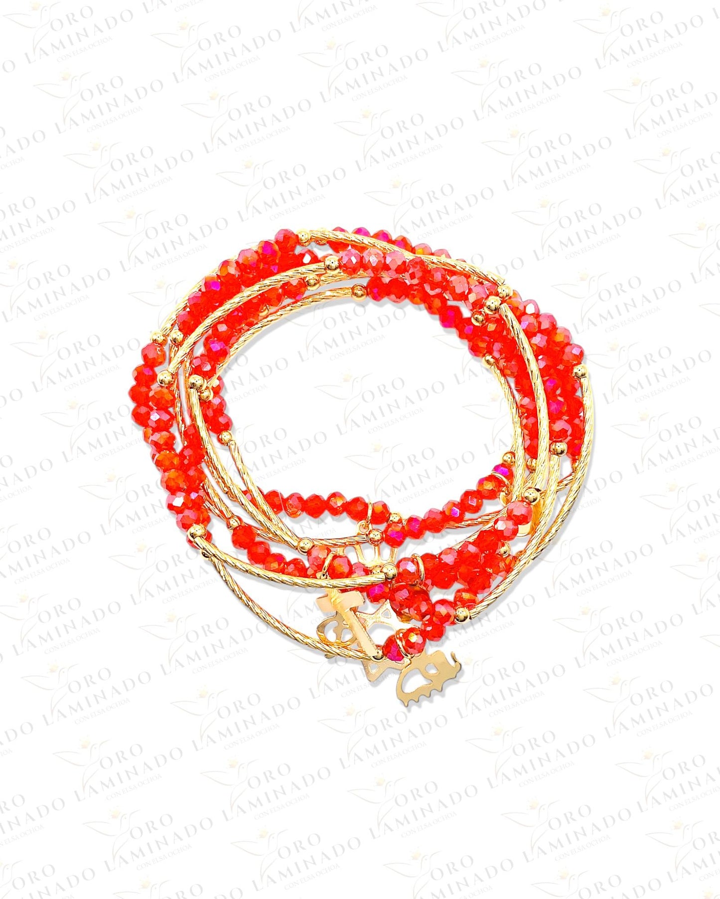 Red handmade bracelet (pack of 7) Y209