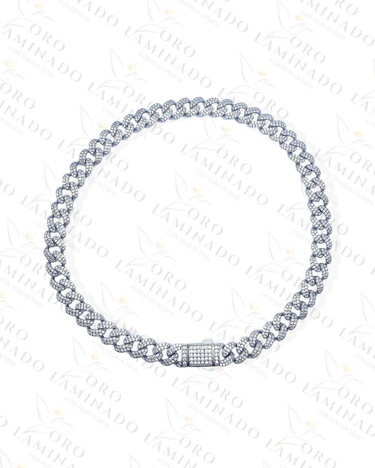 Silver monaco chain Y195