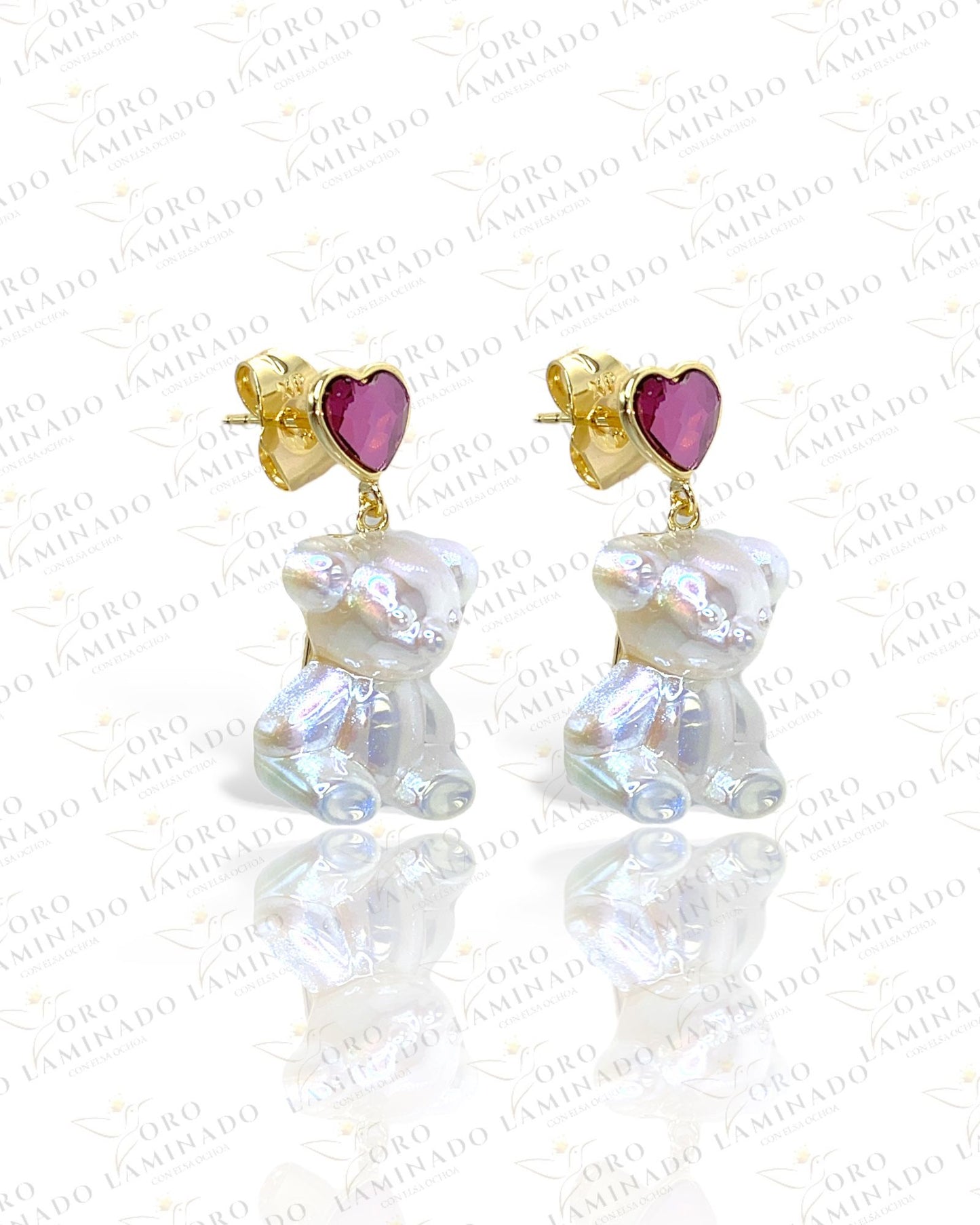 High Quality Holographic Teddy Bear Earring G174