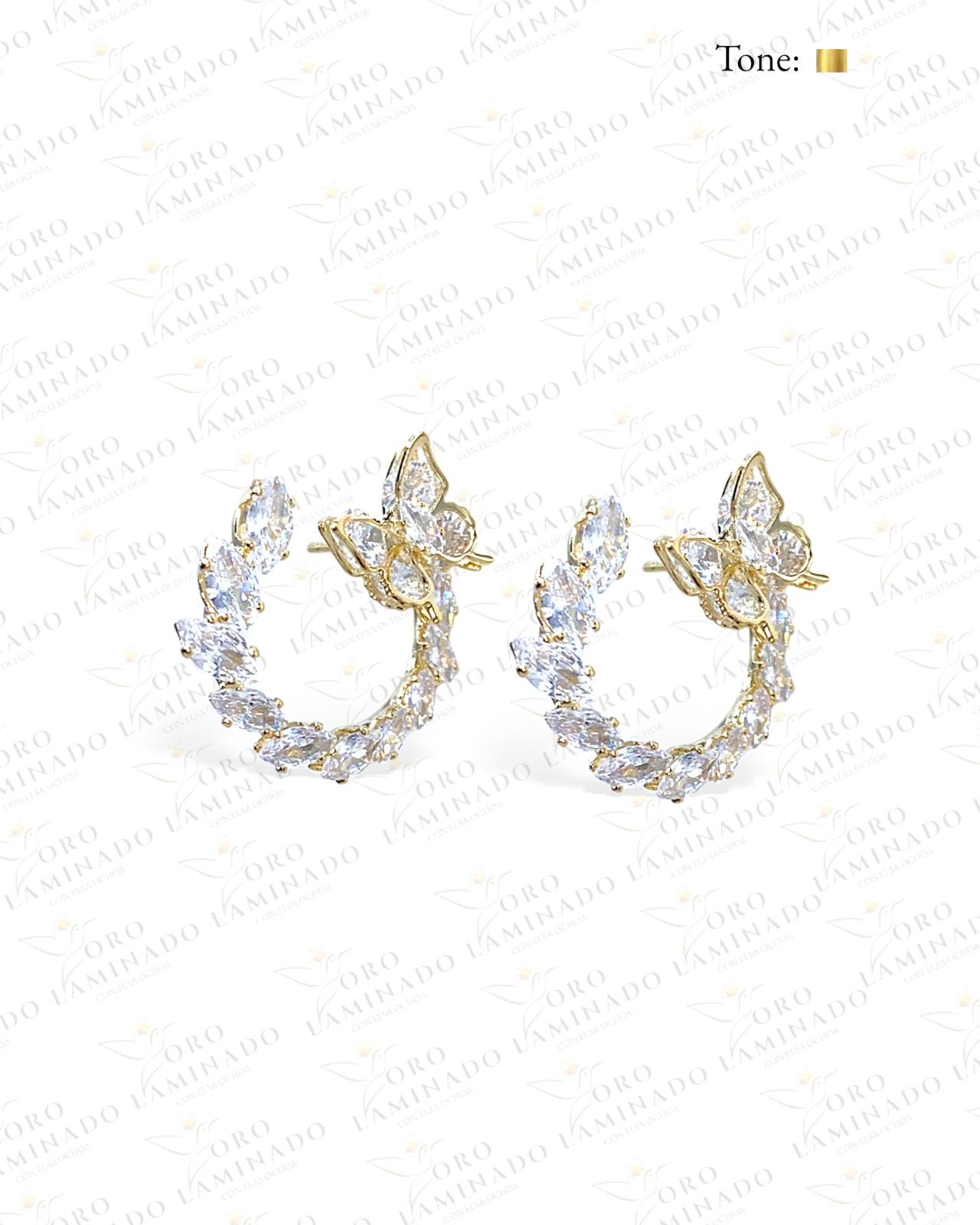 High Quality Butterfly Diamond Earrings C197