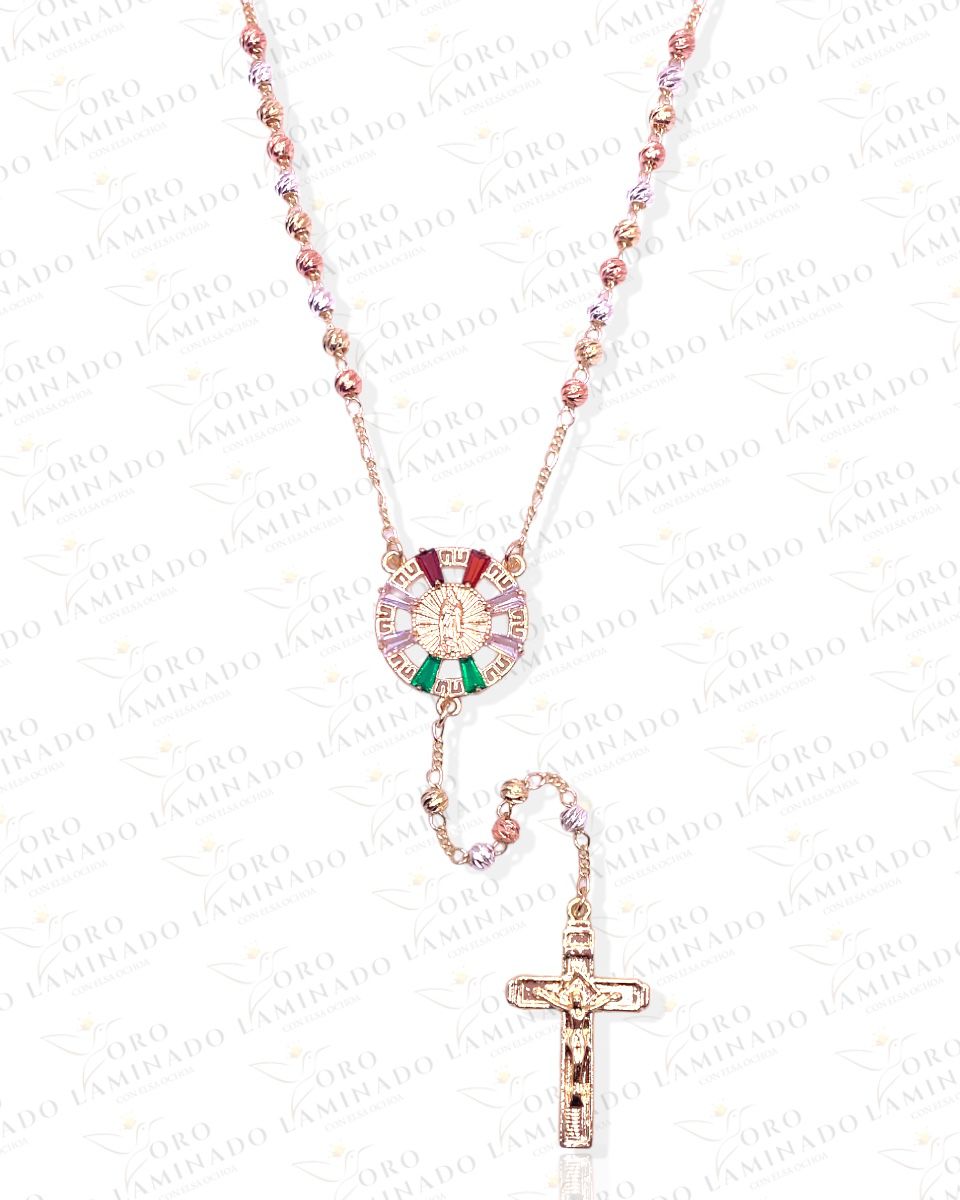 Cut glass rosary of Virgen de Guadalupe B287