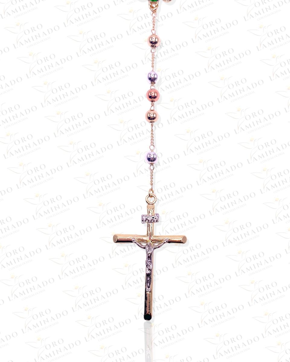 Cut glass rosary of Virgen de Guadalupe B287