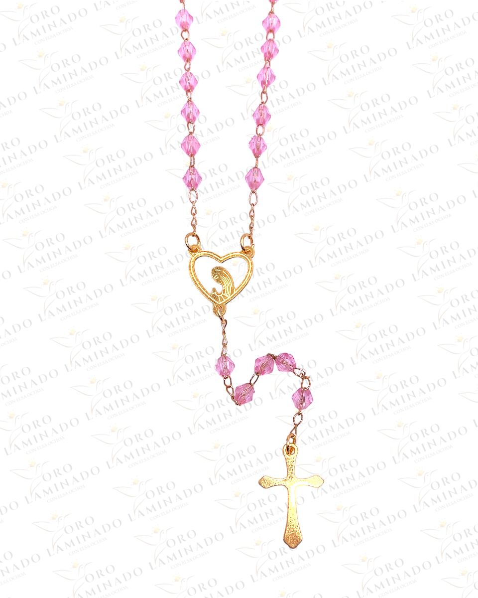 Pink virgin rosary B282