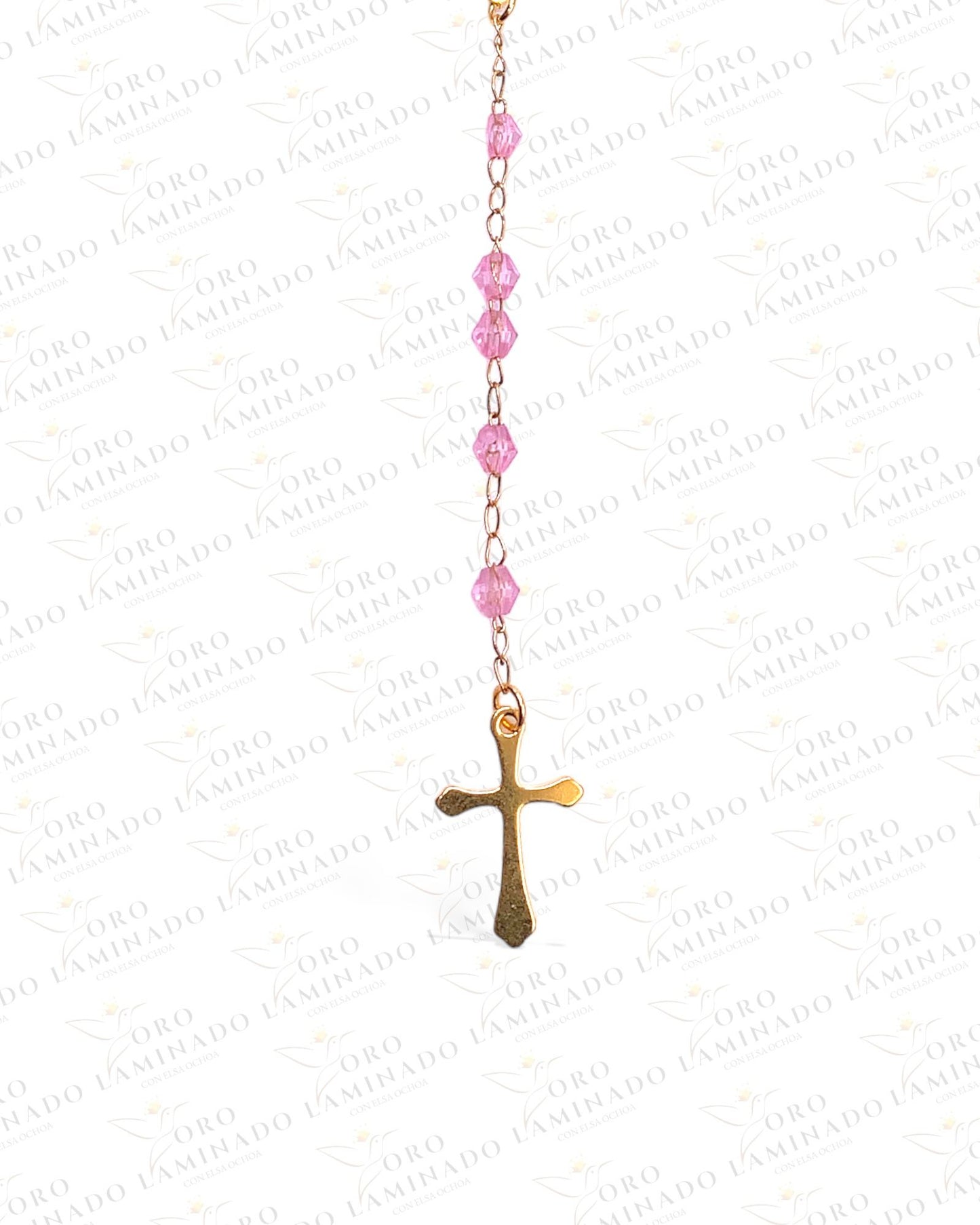 Pink virgin rosary B282