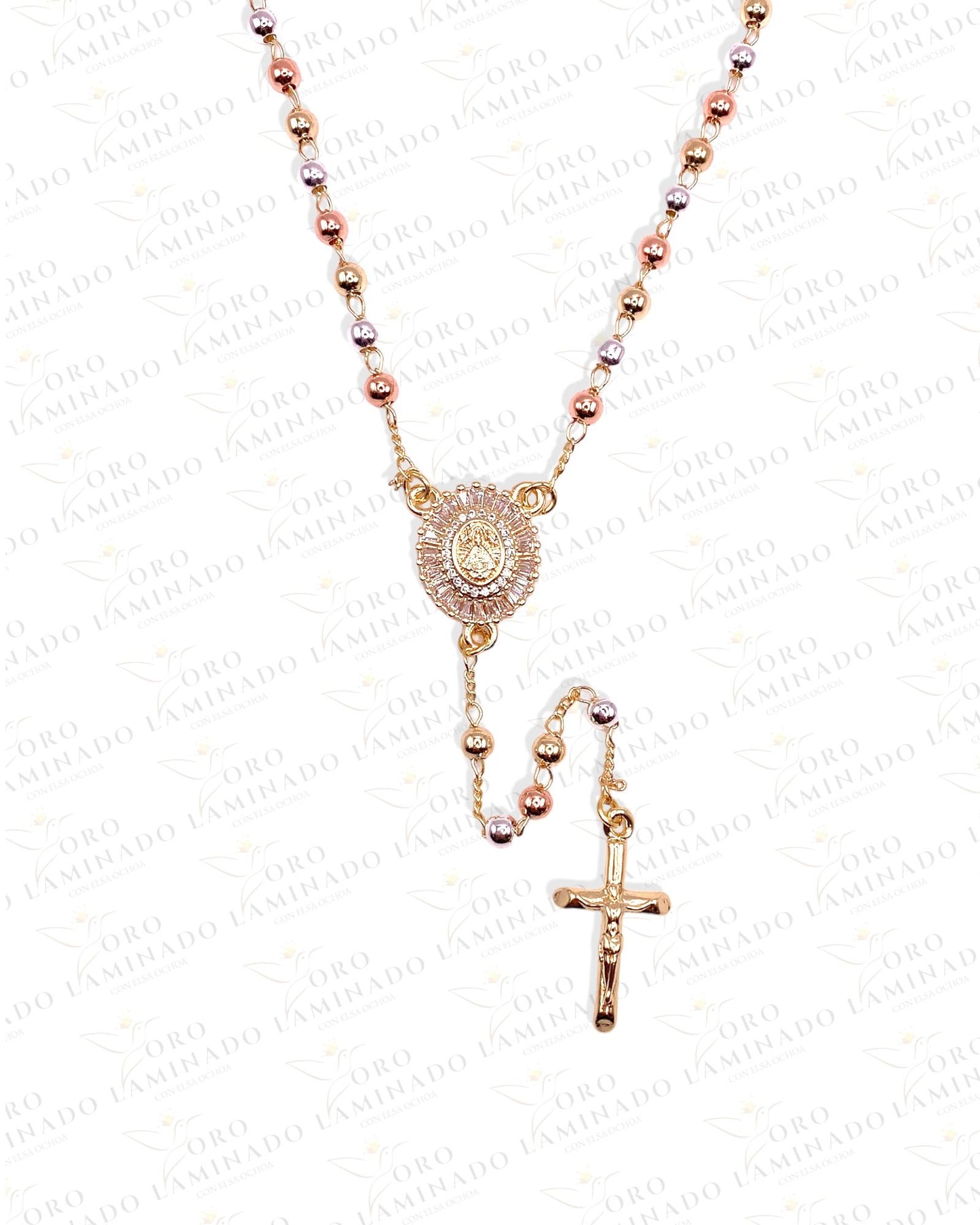 22" Tri-gold Miraculous Virgin Rosary C217