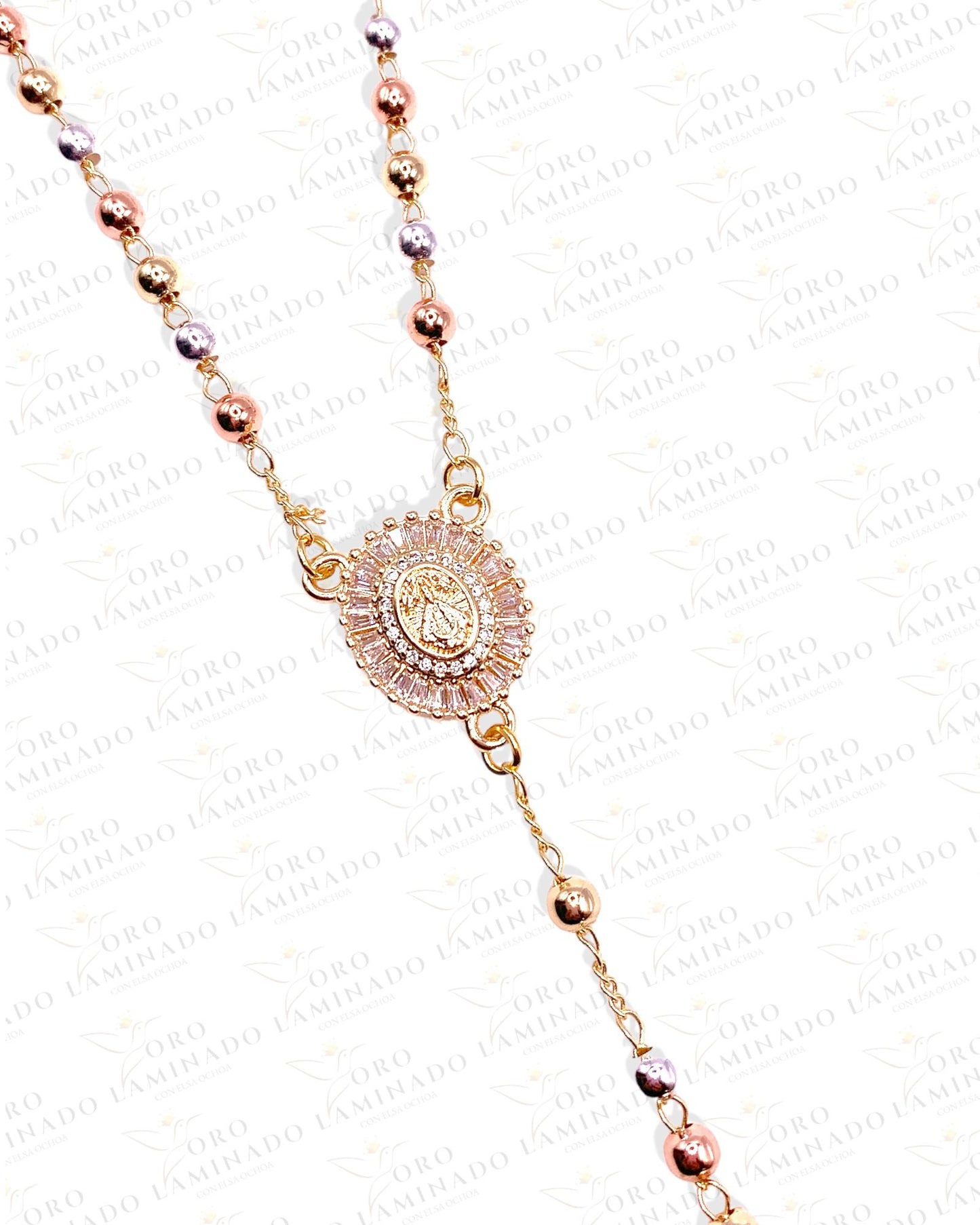 22" Tri-gold Miraculous Virgin Rosary C217