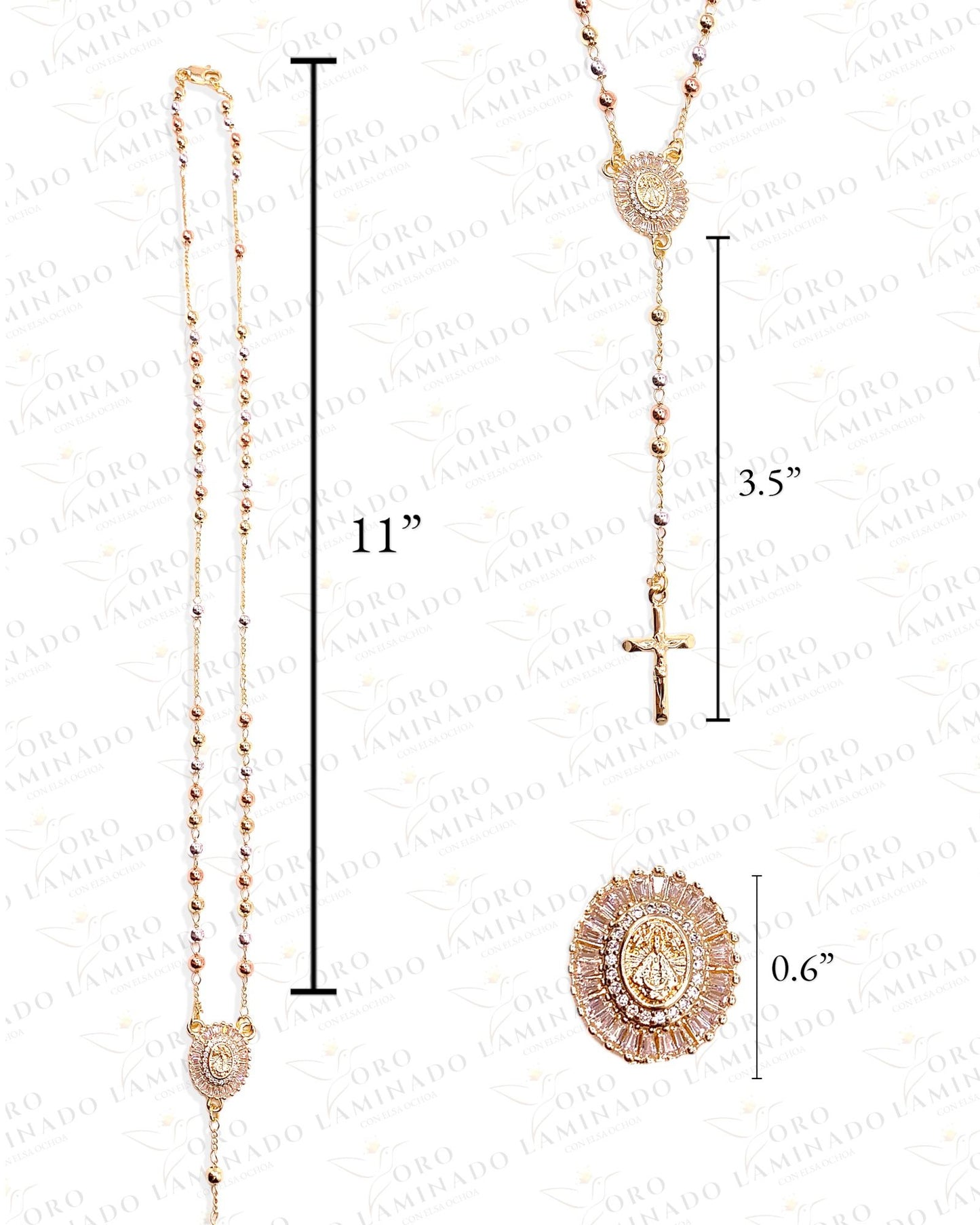 22" Tri-gold Miraculous Virgin Rosary C217