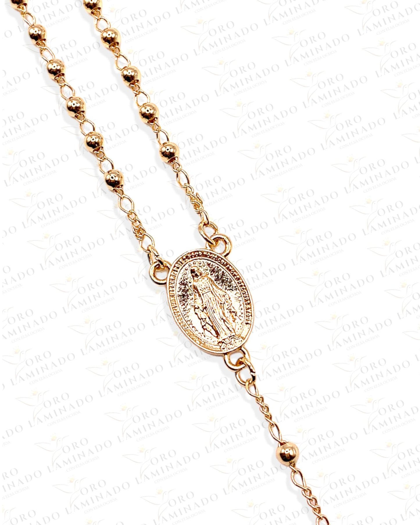 18" Miraculous Virgin Gold Rosary C108