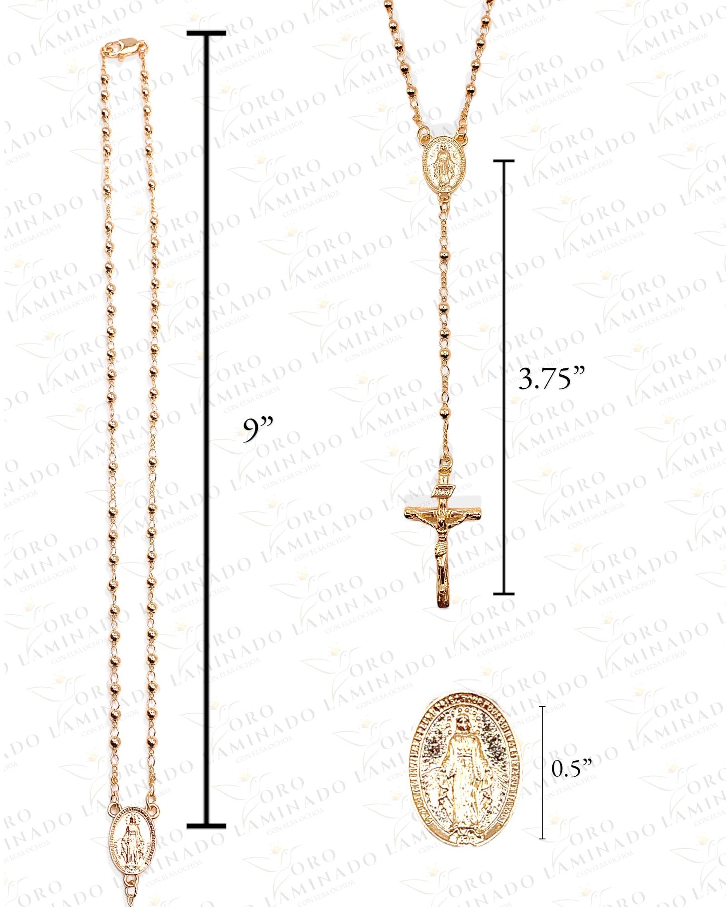 18" Miraculous Virgin Gold Rosary C108