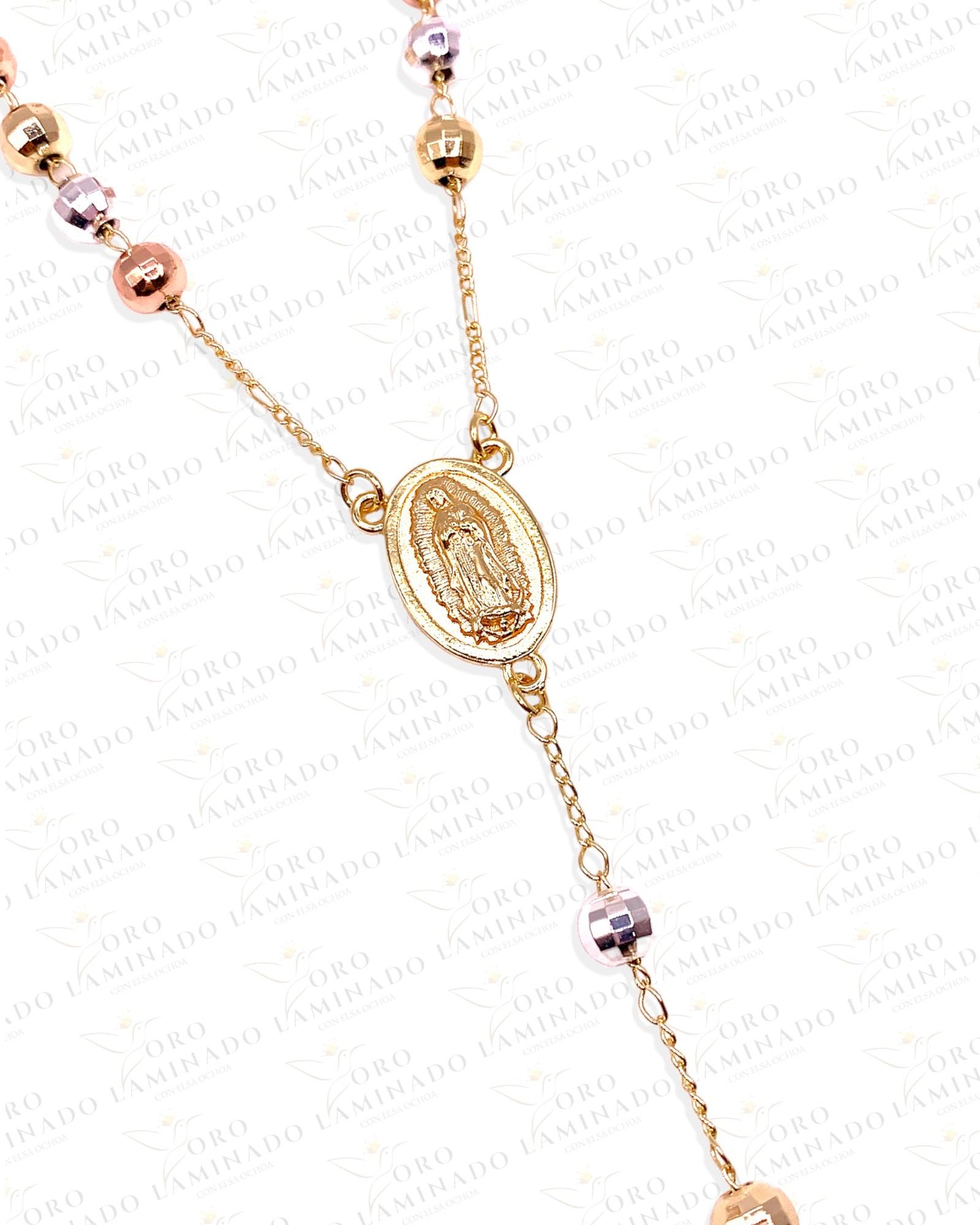 Virgin Mary Tri-Gold Rosary C303