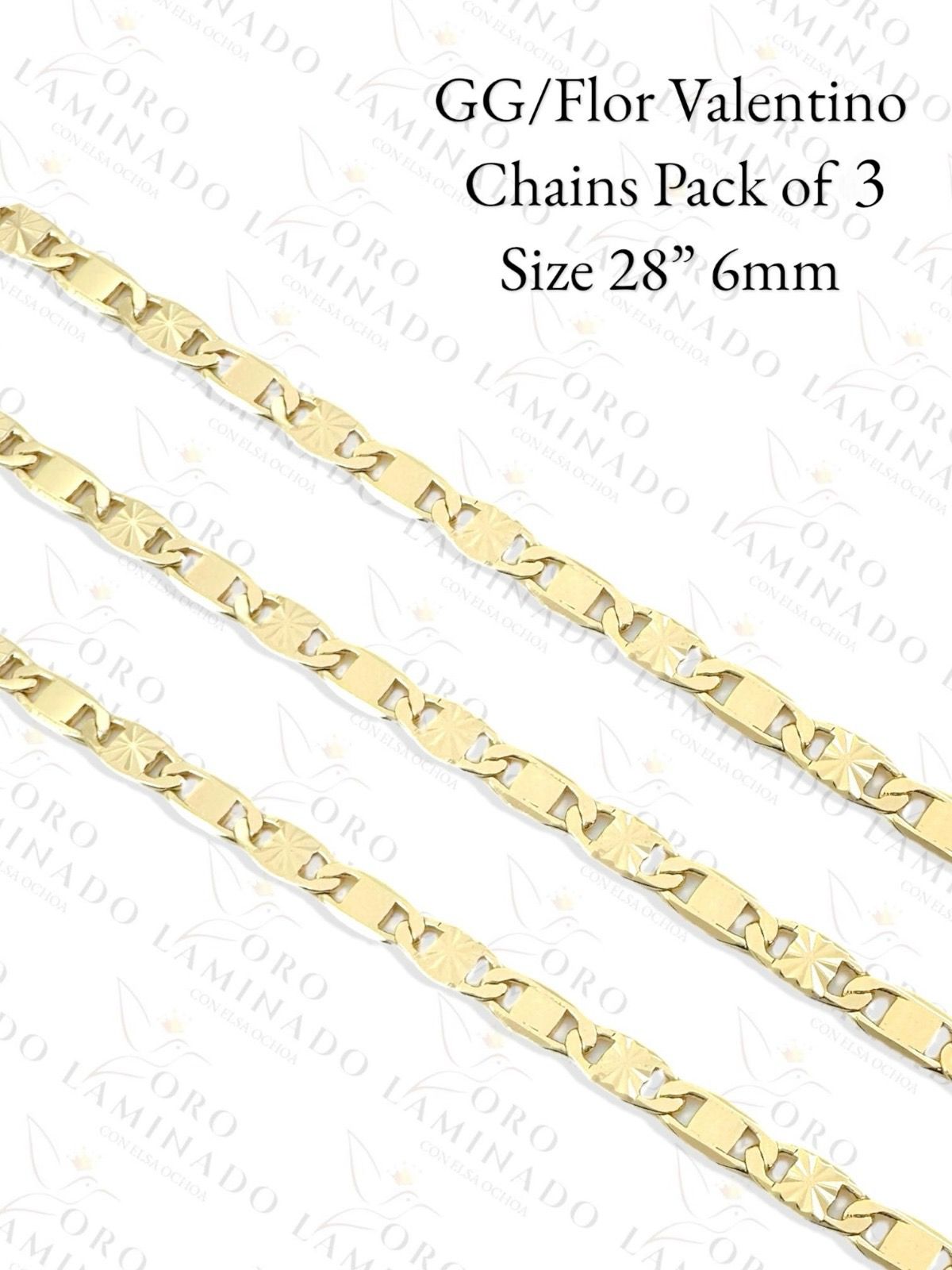 GG/Flor Valentino Chains Pack of 3 Size 28" 6mm B102