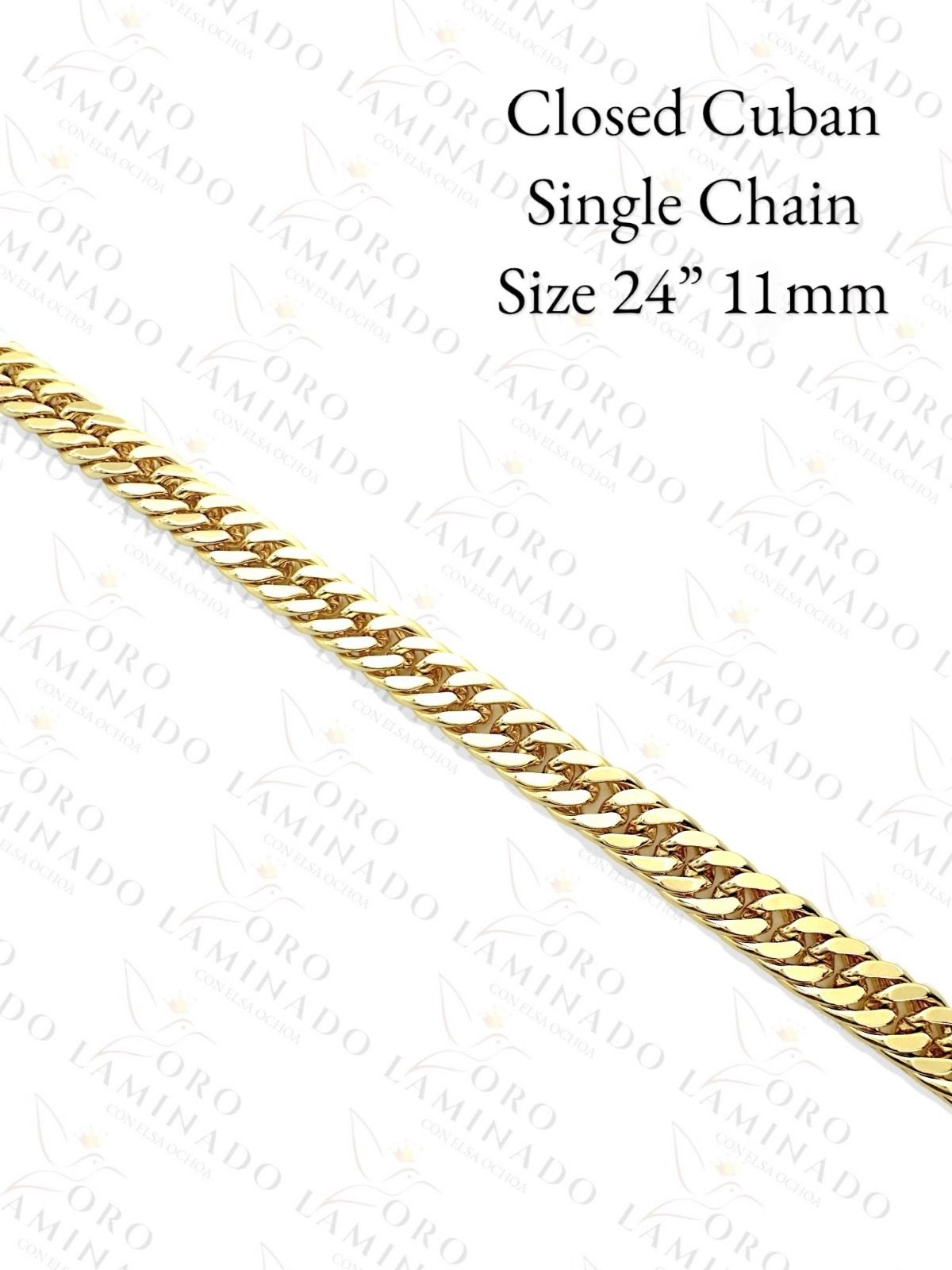 High Quality Closed Cuban Single Chain Size 24" 11mm R287