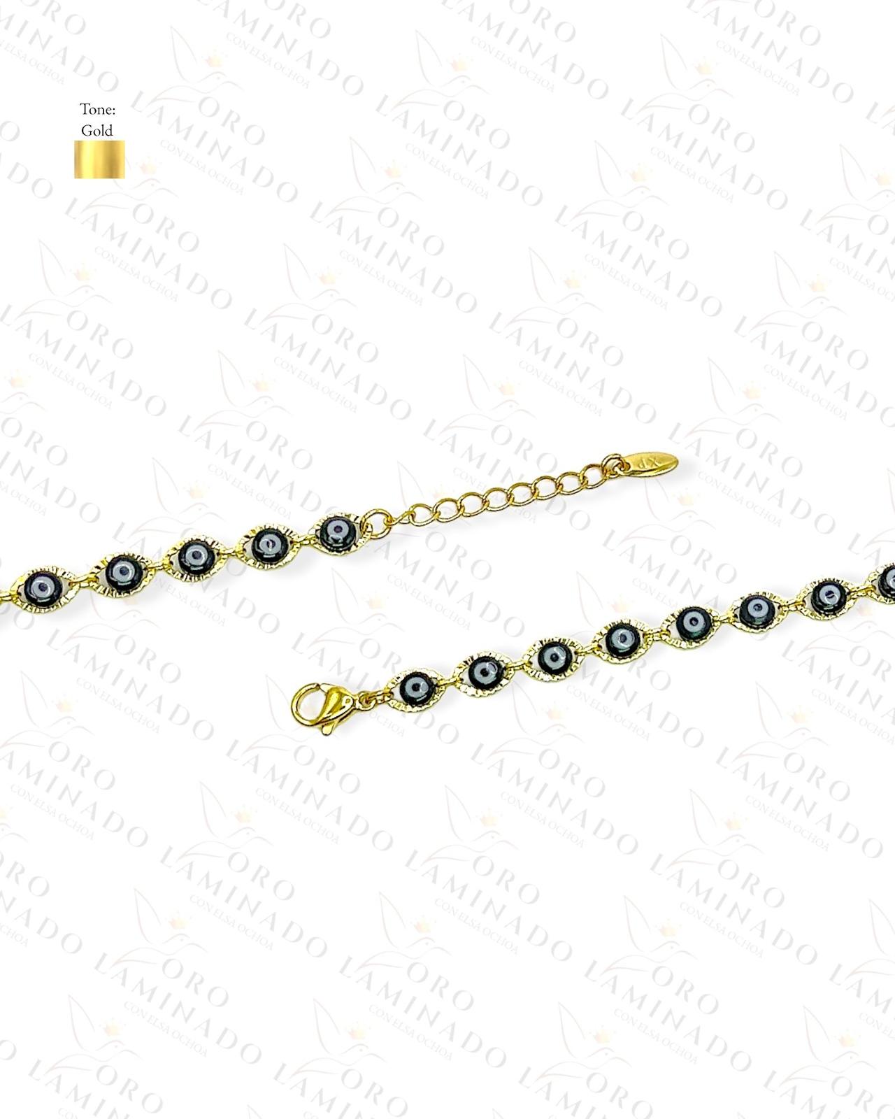 gold anklet with multicolored stones Y41