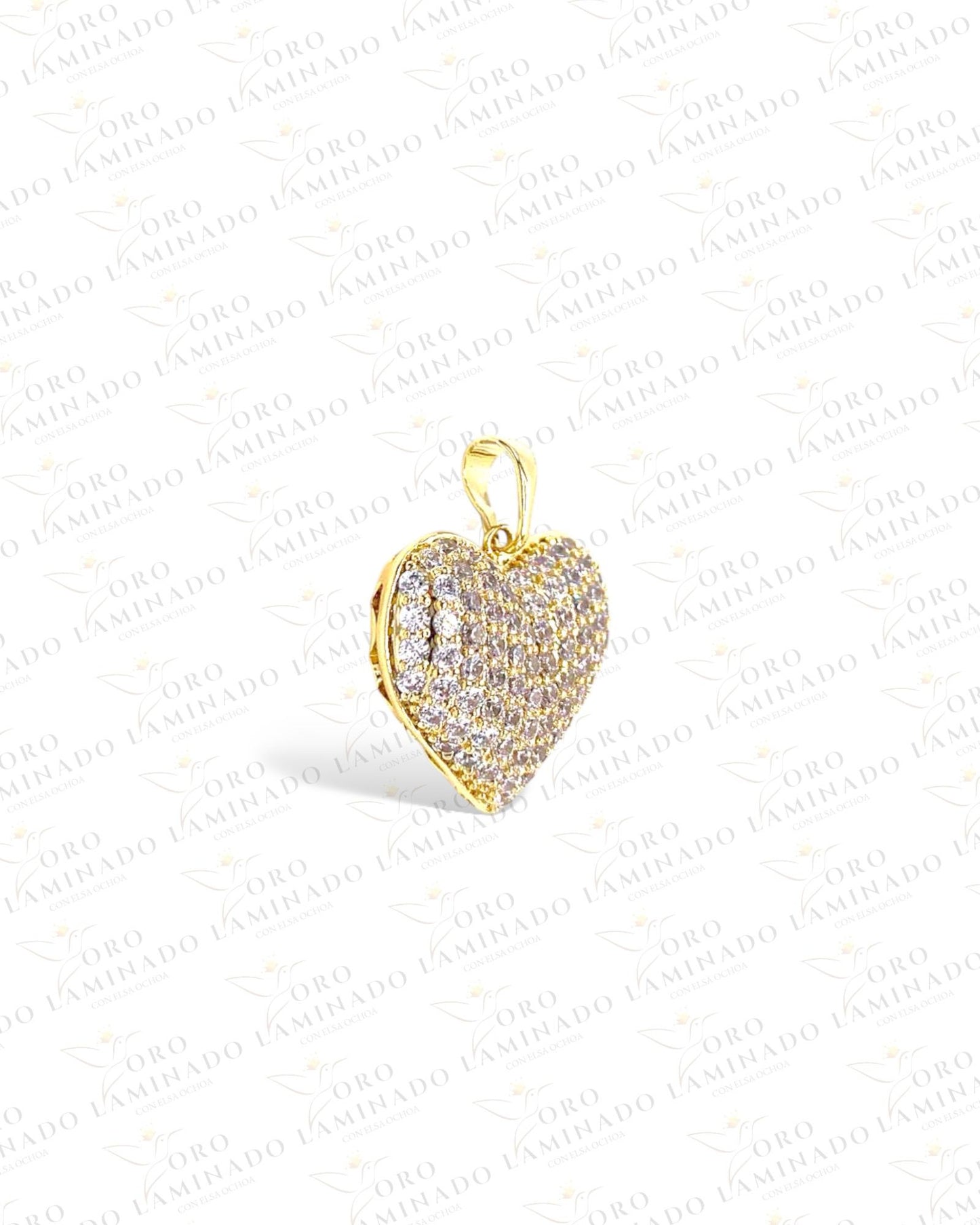 Gold Filled Heart Pendant with Stones B41