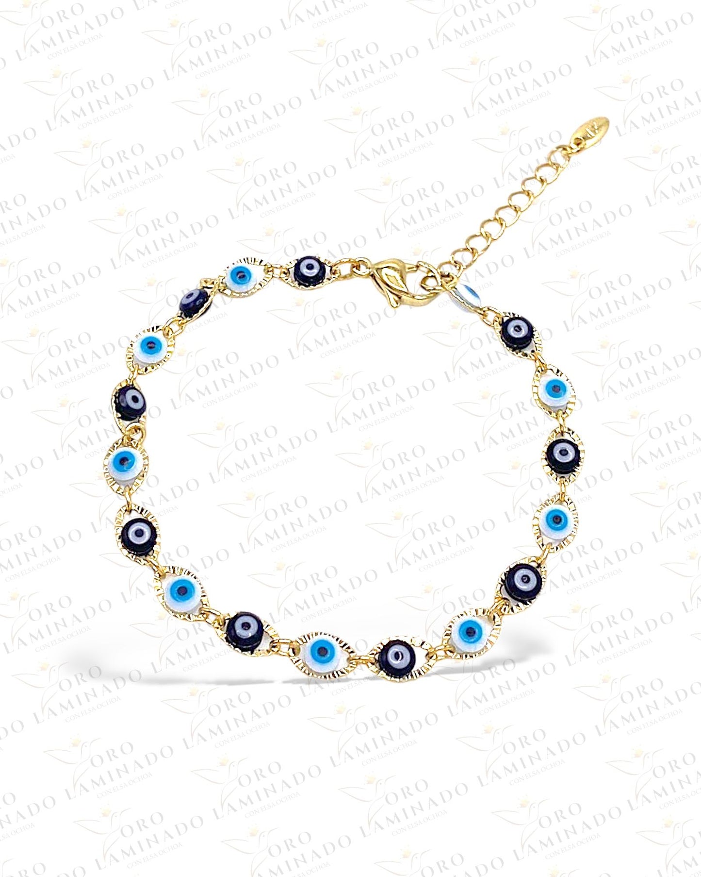 gold anklet with multicolored stones Y41