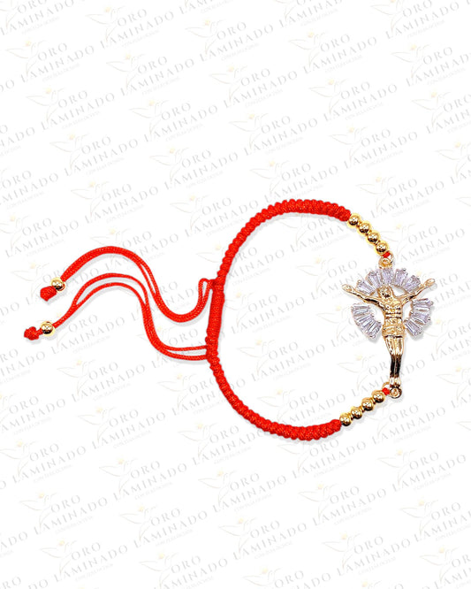 Red bracelet of christ on the cross Y152