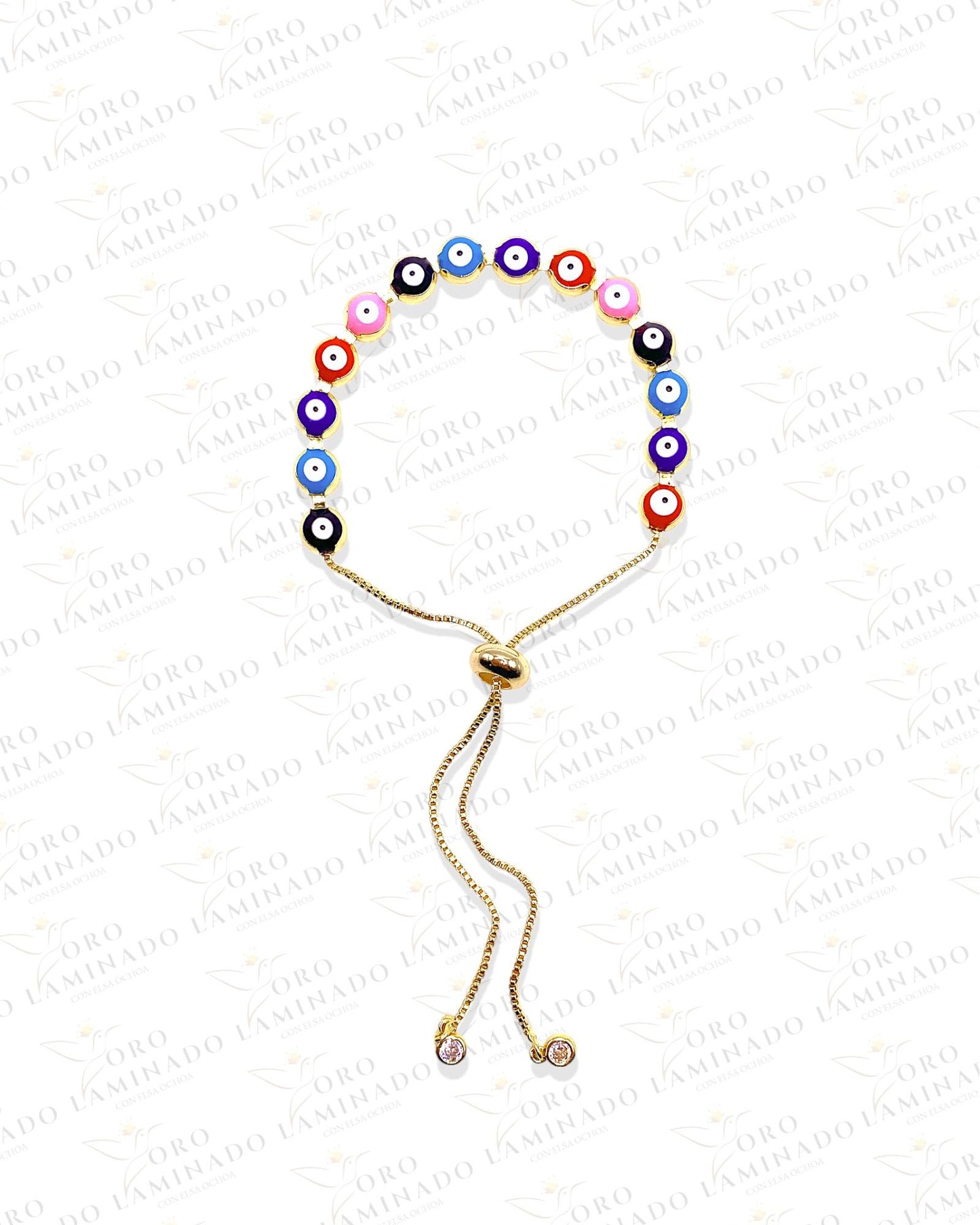 Multicolor Evil Eye Adjustable Bracelet B237