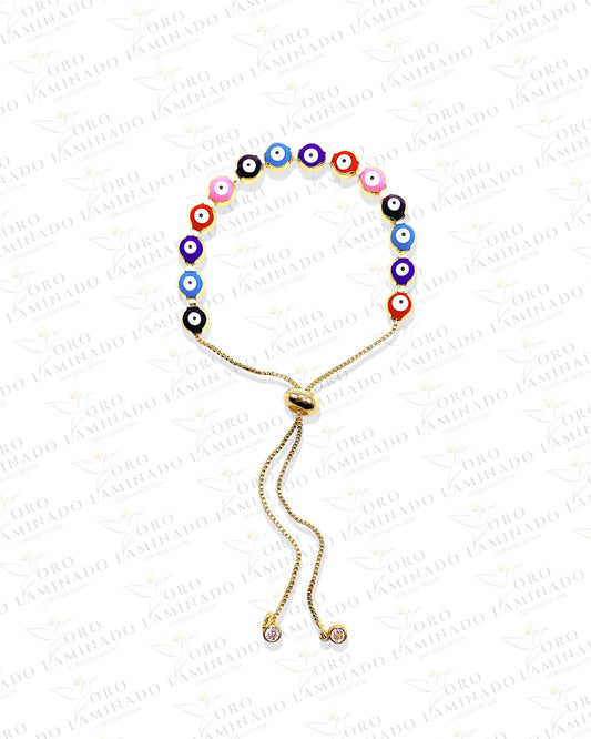 Multicolor Evil Eye Adjustable Bracelet B237