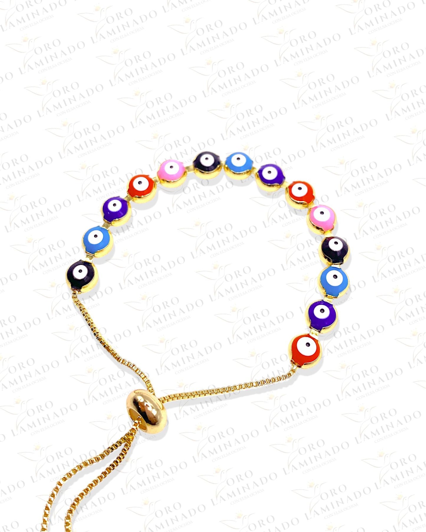 Multicolor Evil Eye Adjustable Bracelet B237