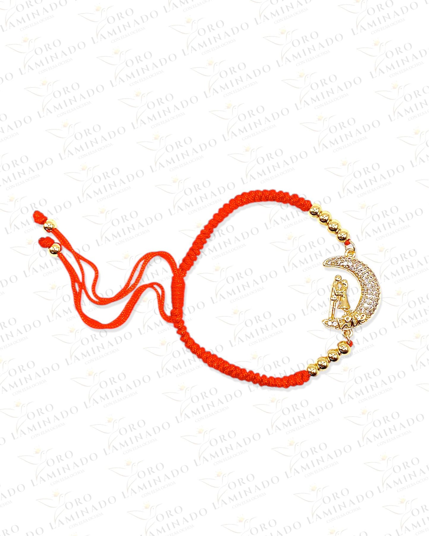 Red bracelet with moon G113