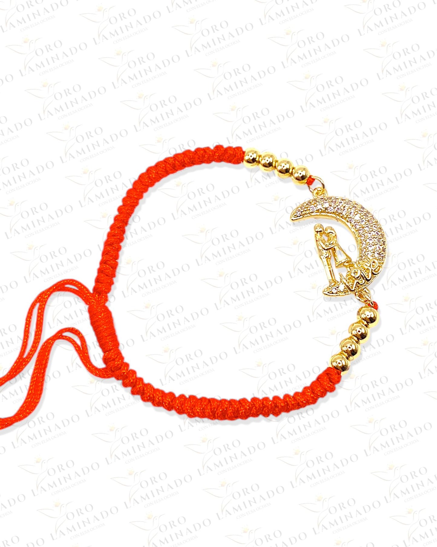 Red bracelet with moon G113