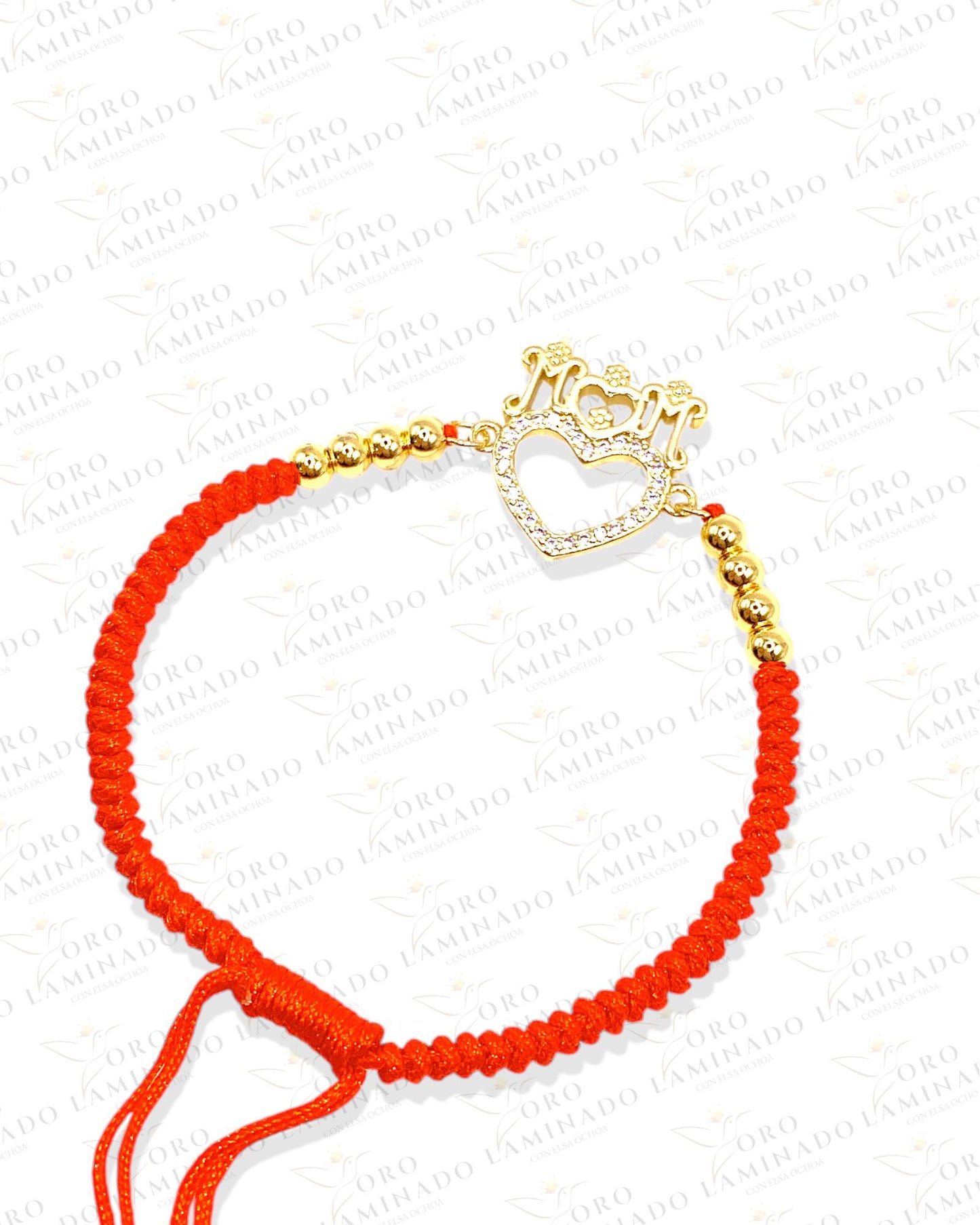 Red heart bracelet with crown G118