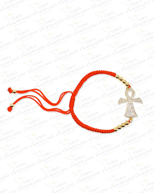 Red Adjustable Key of Life Bracelet (14k Gold Filled) Y65