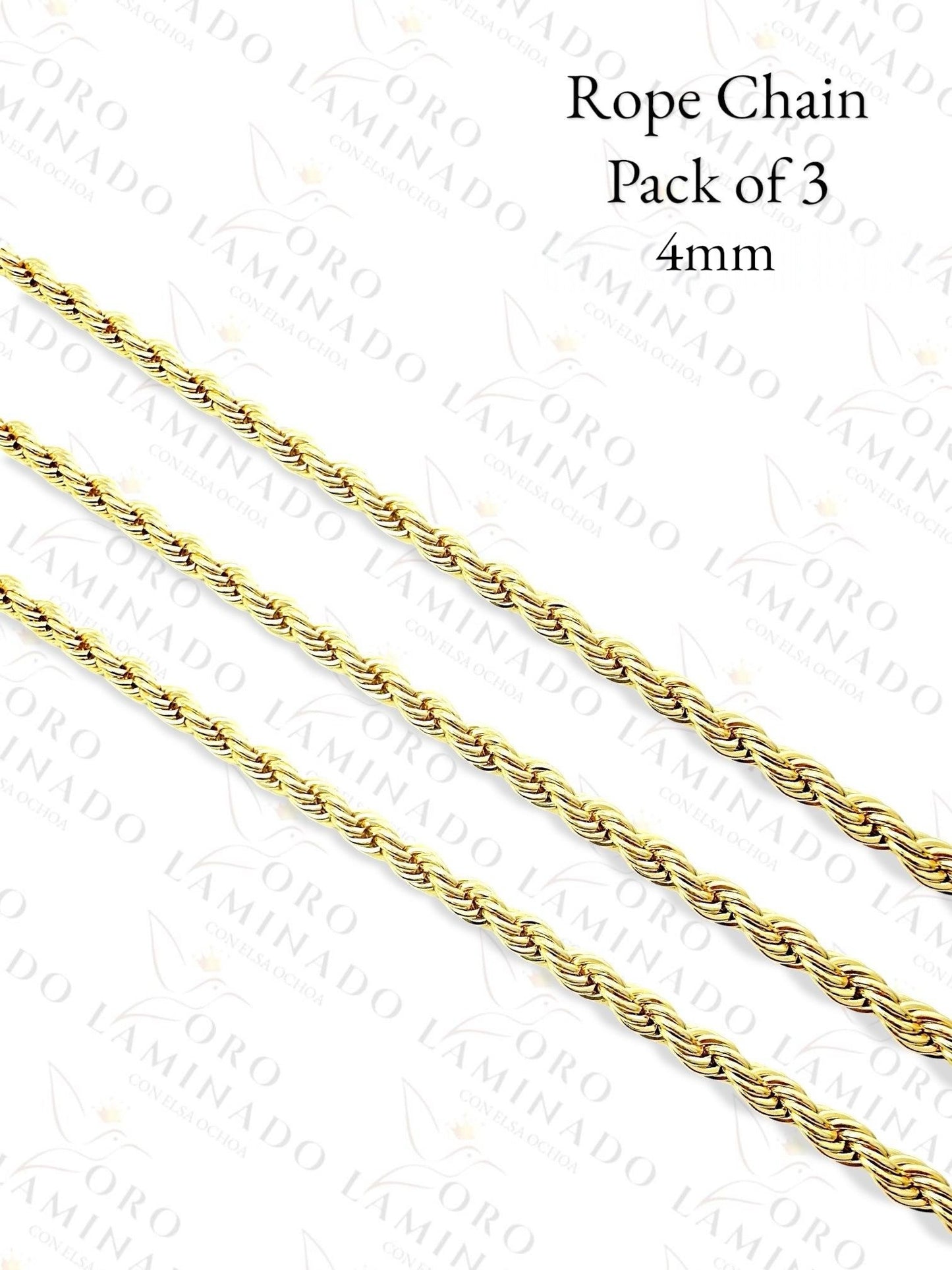 Rope Chain Pack of 3 Size 22" 4mm R37