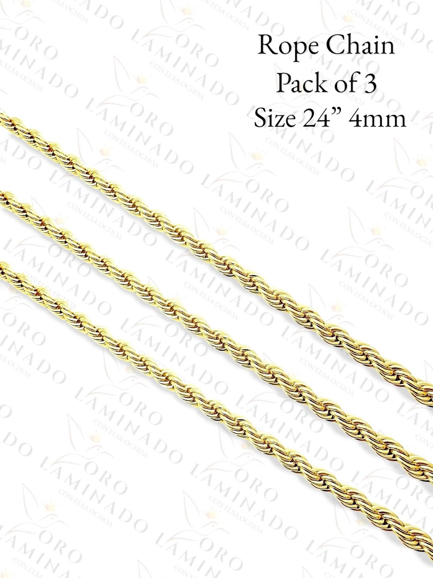 Rope Chain Pack of 3 Size 22" 4mm R37