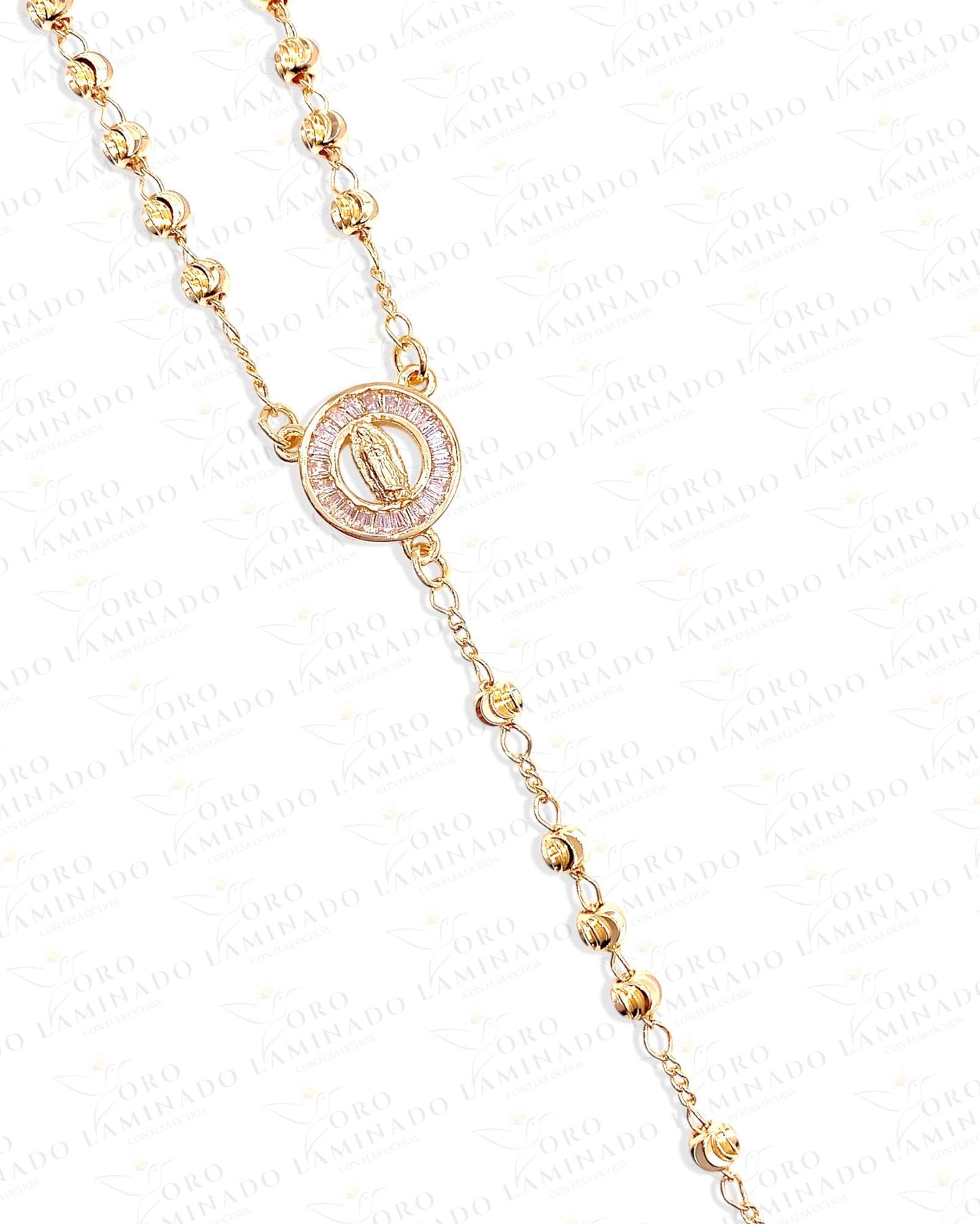 Virgin Mary Round Gold Rosary C304