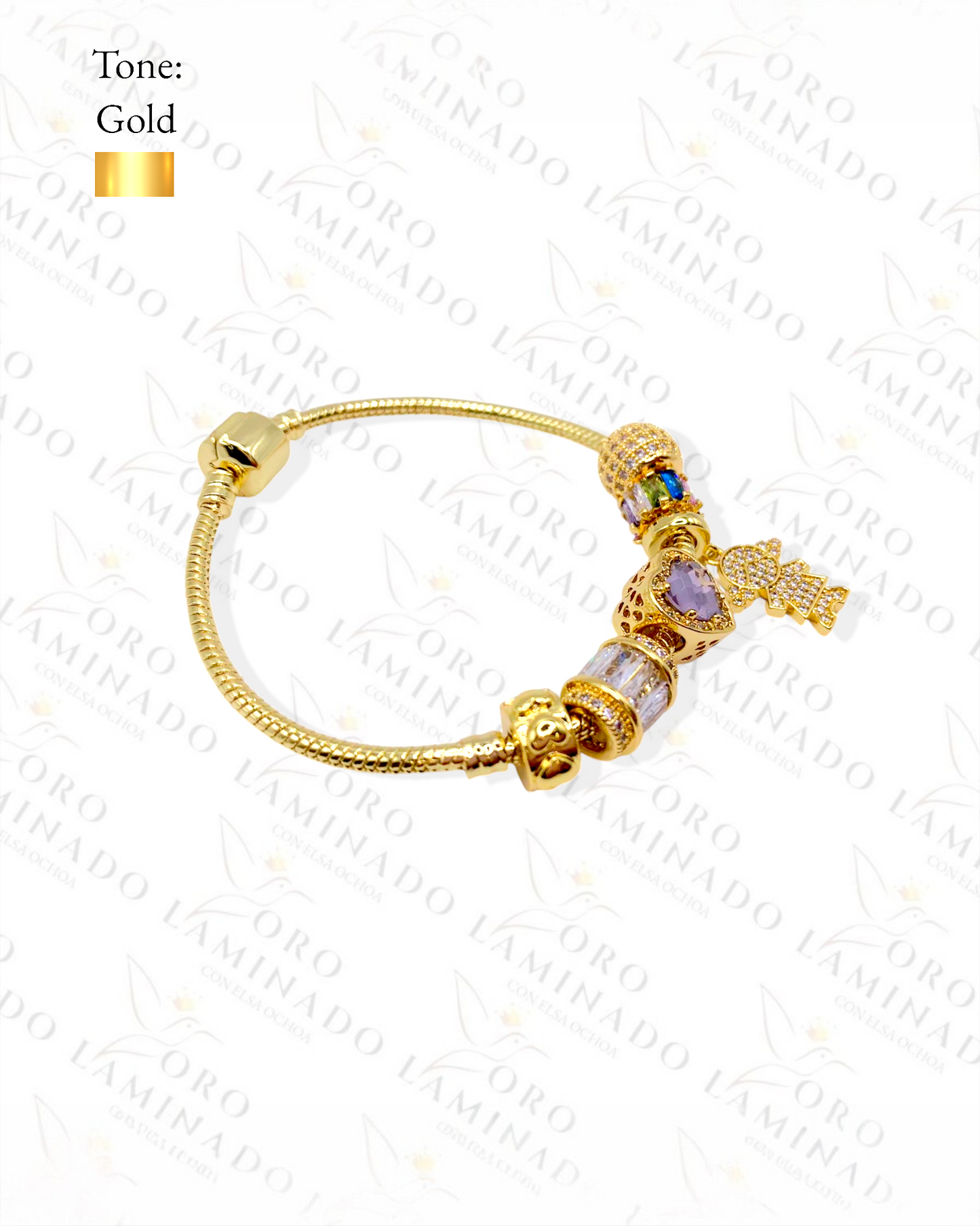 High Quality Sparkling Girl Charm Bracelet (Gold Filled) C313