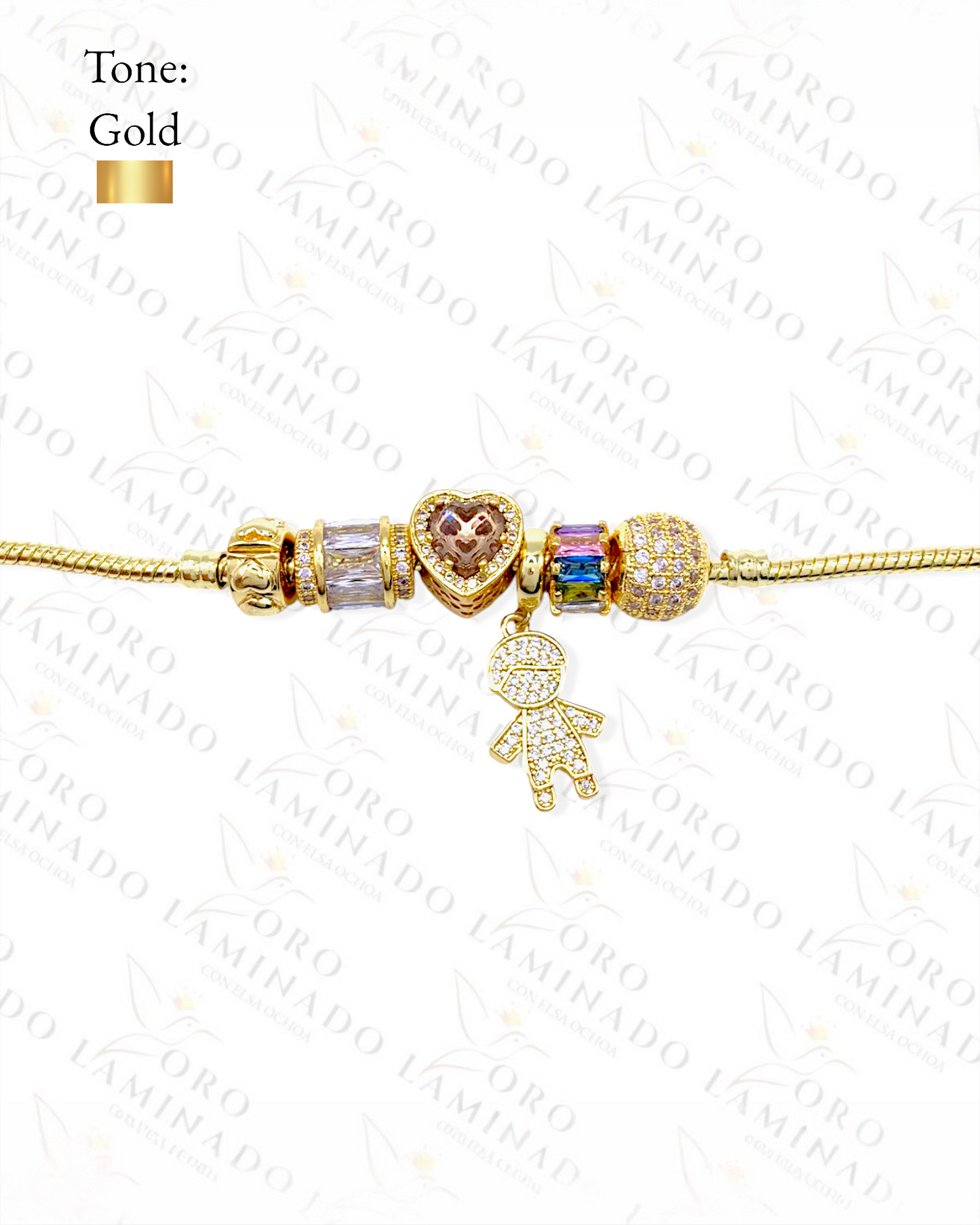 High Quality Sparkling Boy Charm Bracelet (Gold Filled) Y126