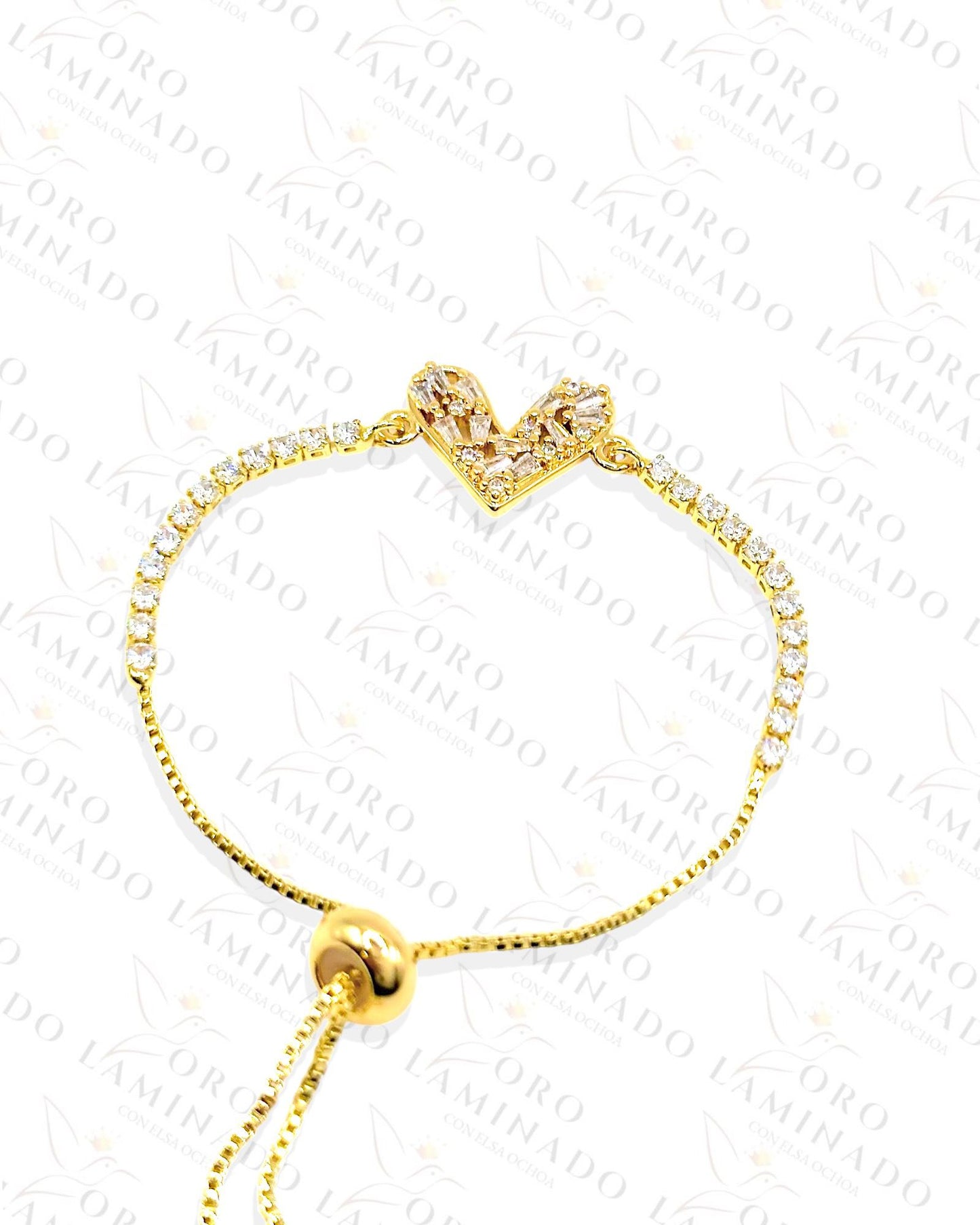 Crystal Heart Adjustable Bracelet Y404