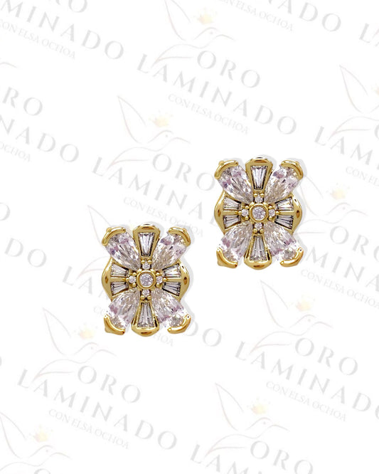 High Quality Crystal Flower-Cross Earrings G408