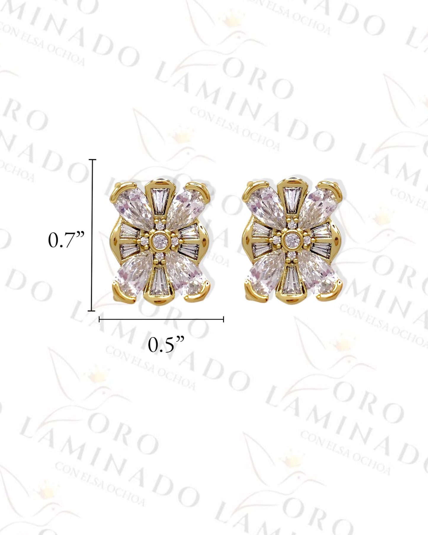 High Quality Crystal Flower-Cross Earrings G408