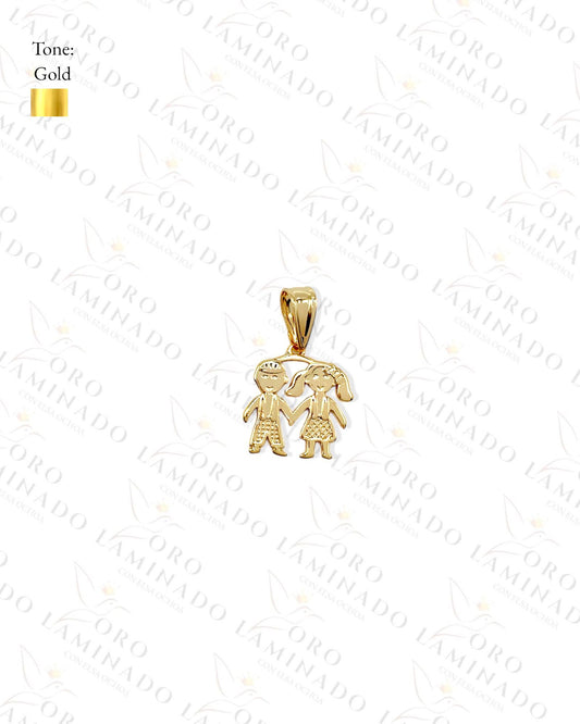 Gold Filled Boy and Girl Pendant R374