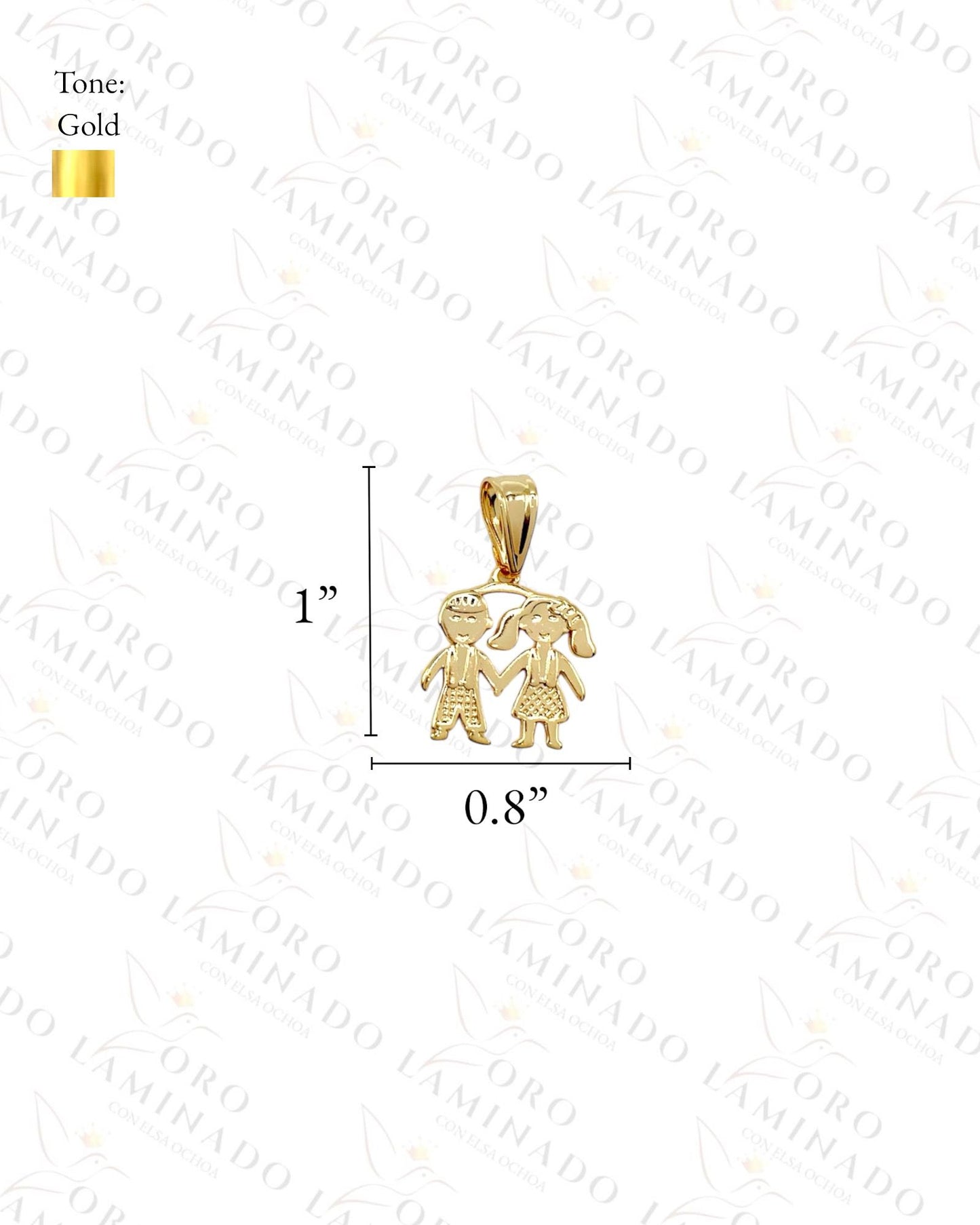 Gold Filled Boy and Girl Pendant R374