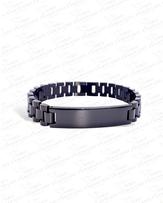 Black steinlees steel bracelet B266