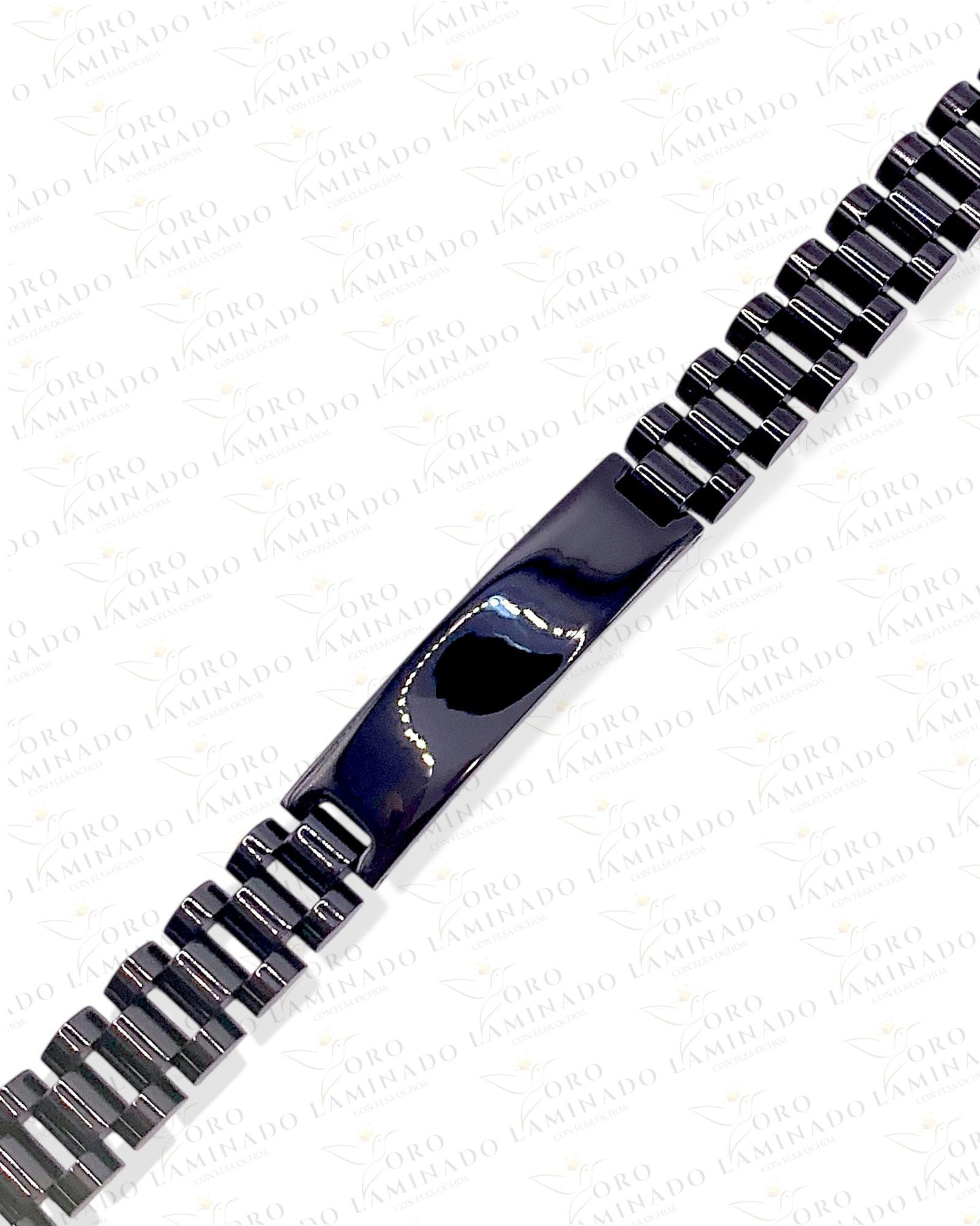 Black steinlees steel bracelet B266