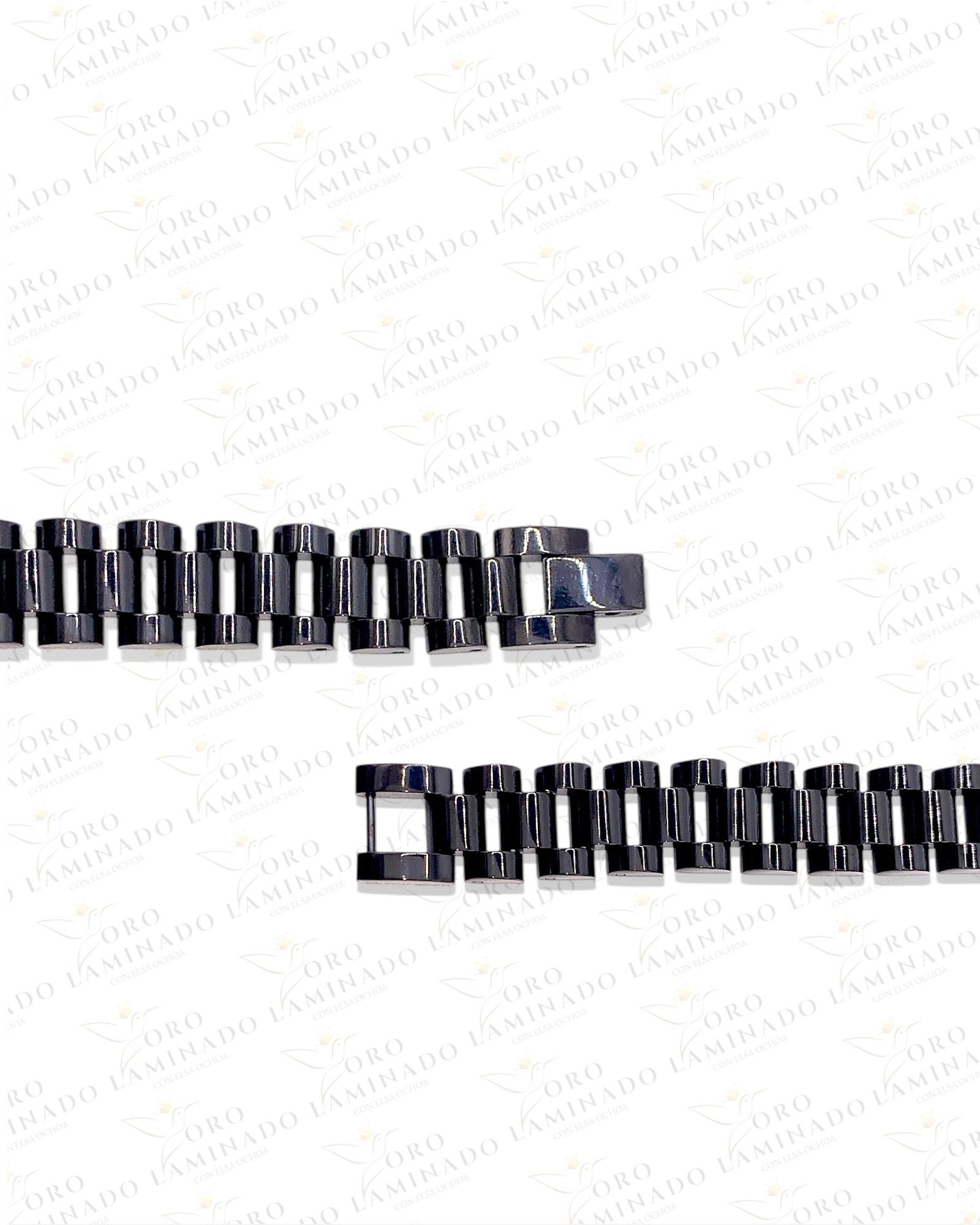 Black steinlees steel bracelet B266