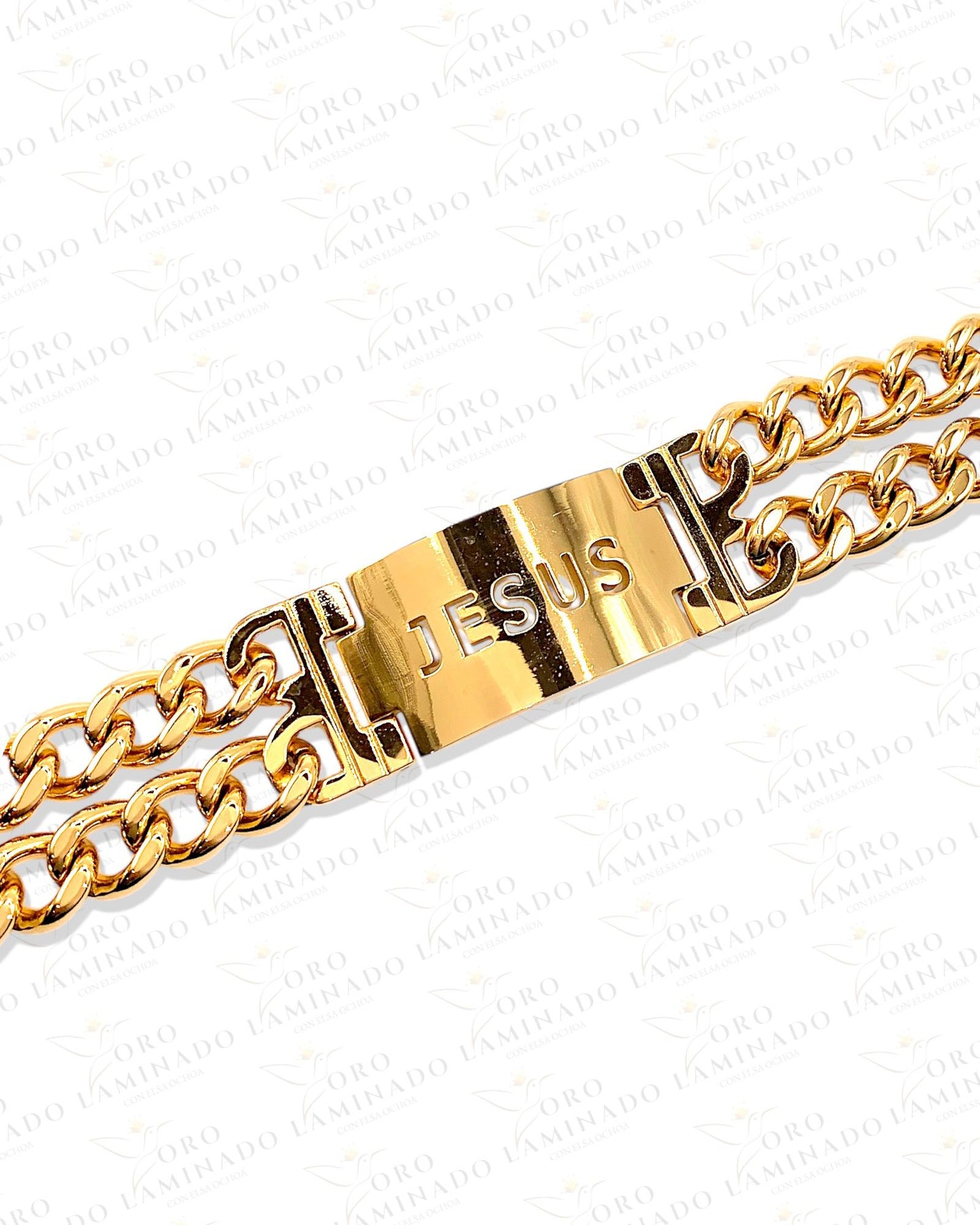 Double cuban jesus bracelet B263