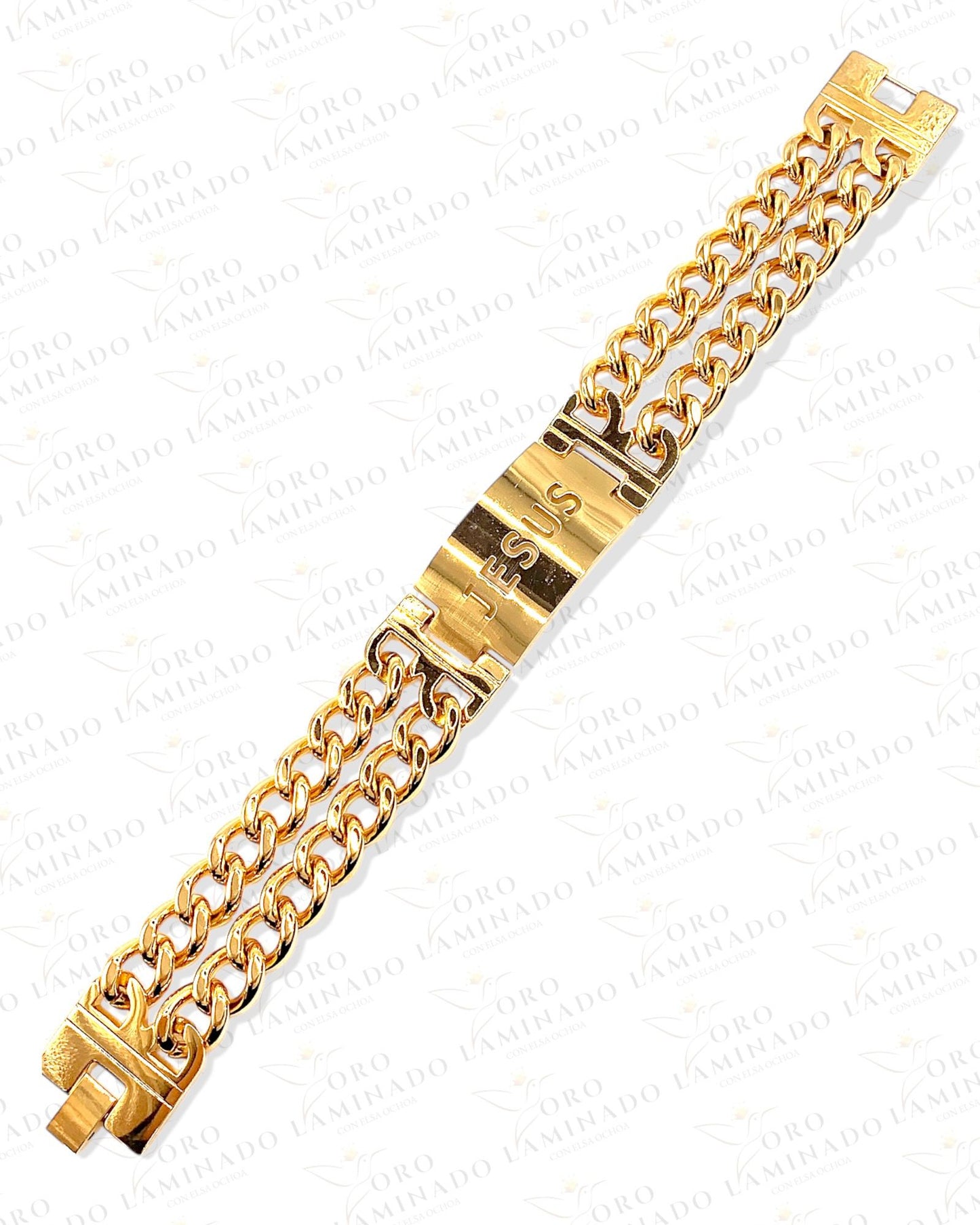 Double cuban jesus bracelet B263